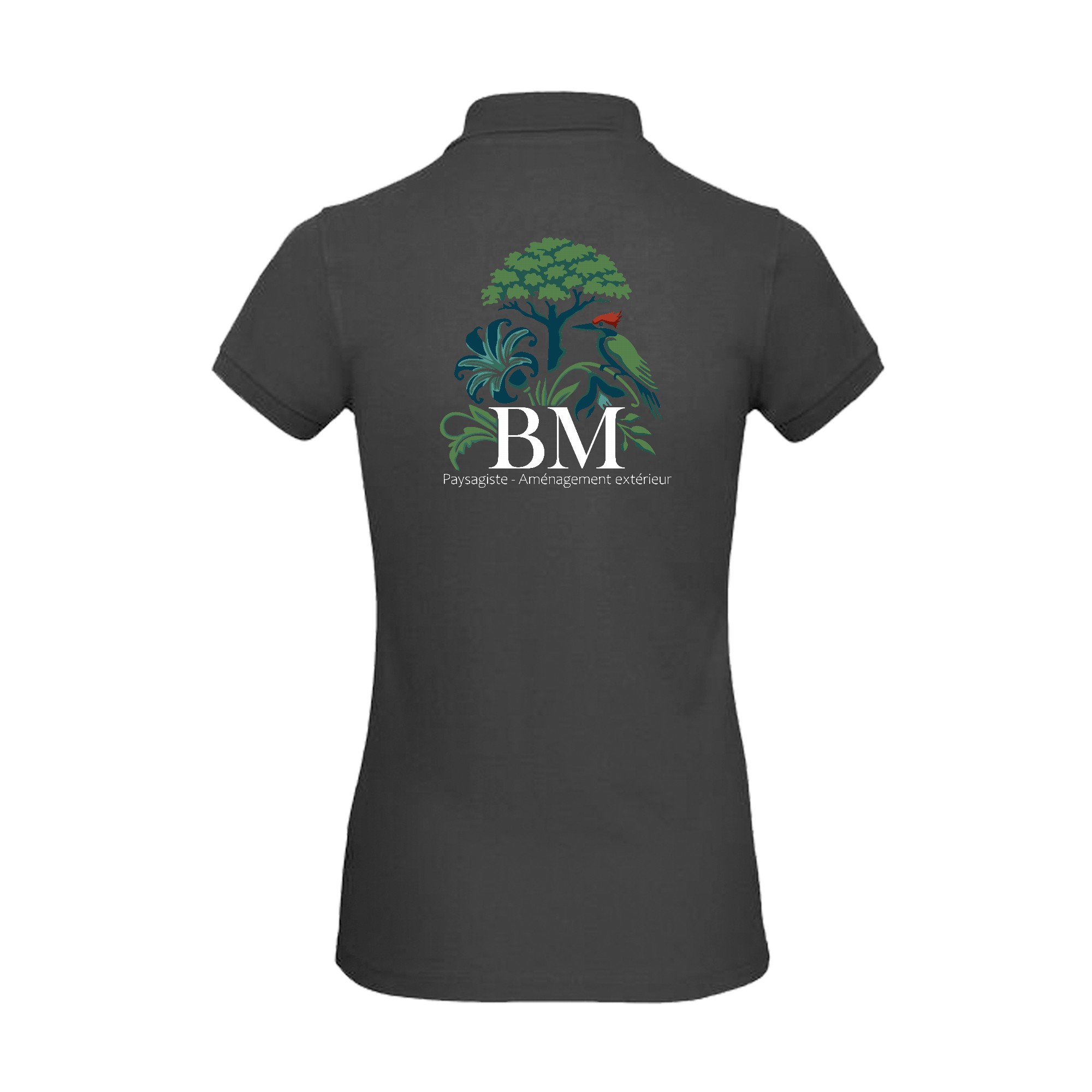 POLO (femme) - BM paysagiste - Gris Anthracite - BCI1F – Image 3