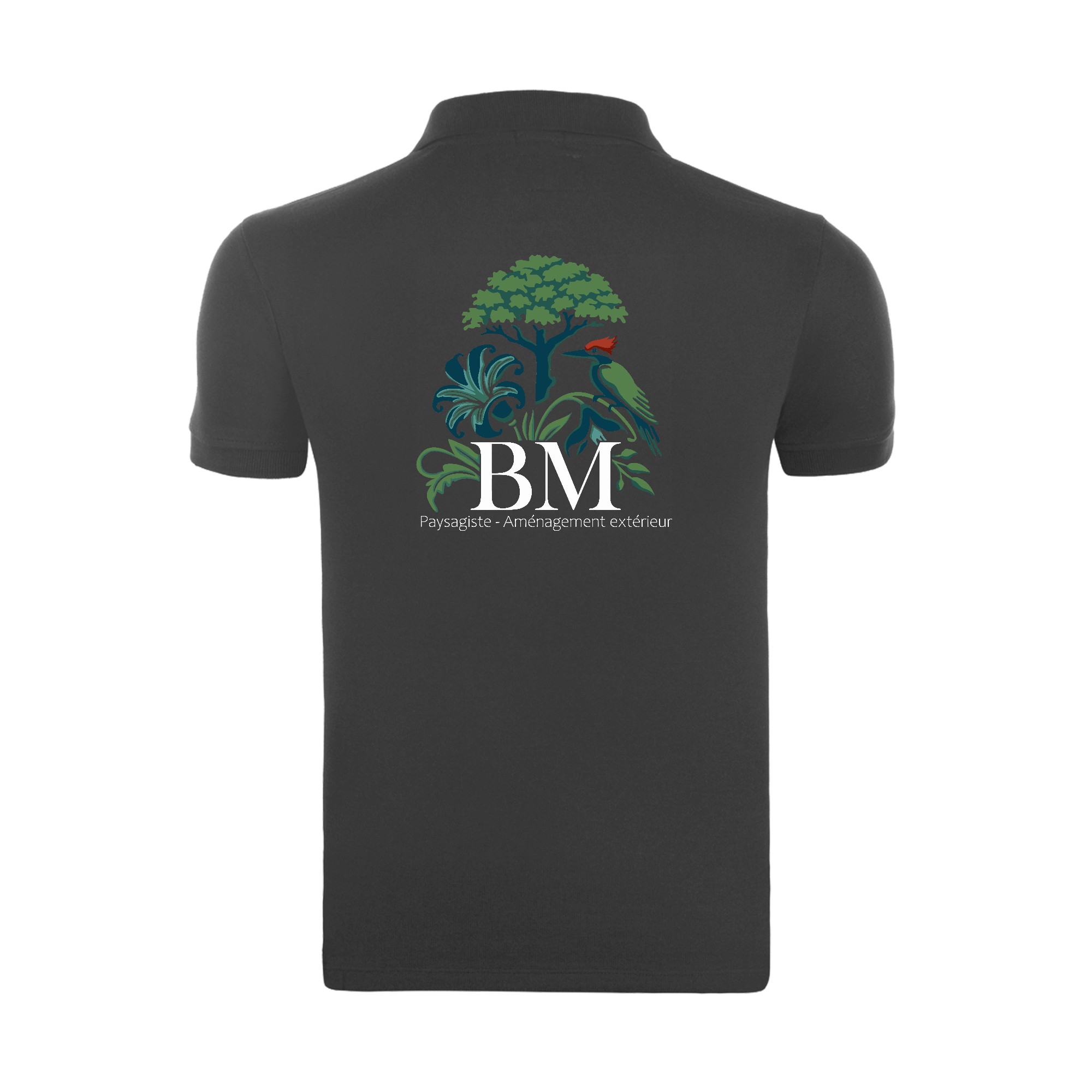 POLO (homme) - BM paysagiste - Gris Anthracite - BCID1 – Image 3