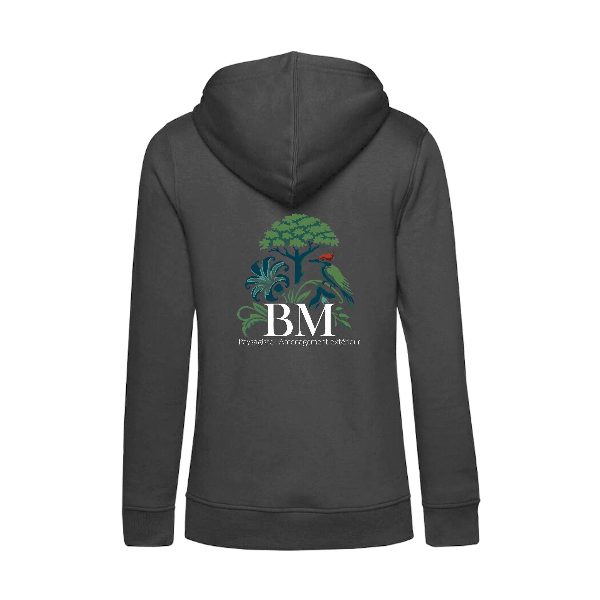 SWEAT A CAPUCHE (femme) – BM paysagiste - Gris Anthracite - BCW34B – Image 3
