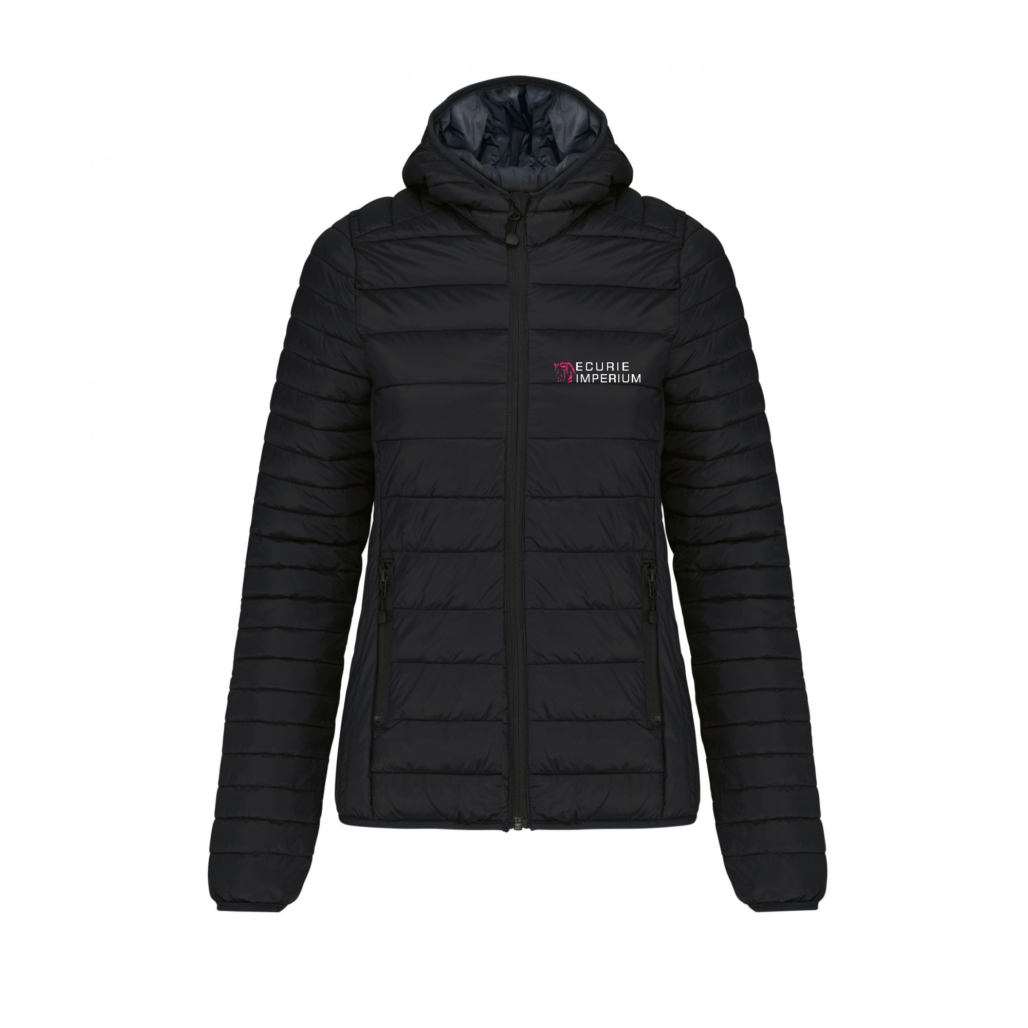 DOUDOUNE AVEC MANCHES ET CAPUCHE (femme) - Ecurie IMPERIUM - Noir - K6111