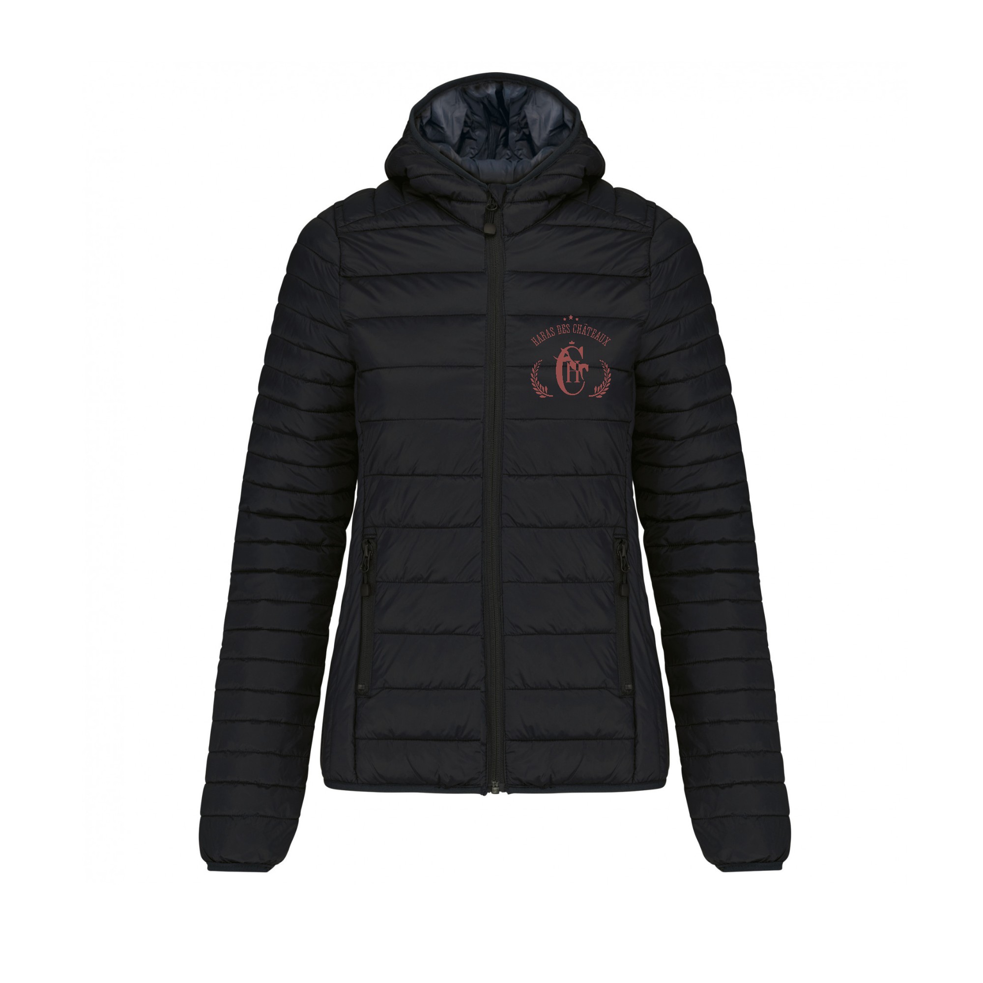 DOUDOUNE AVEC MANCHES ET CAPUCHE (femme) - Haras des Châteaux - Noir - K6111