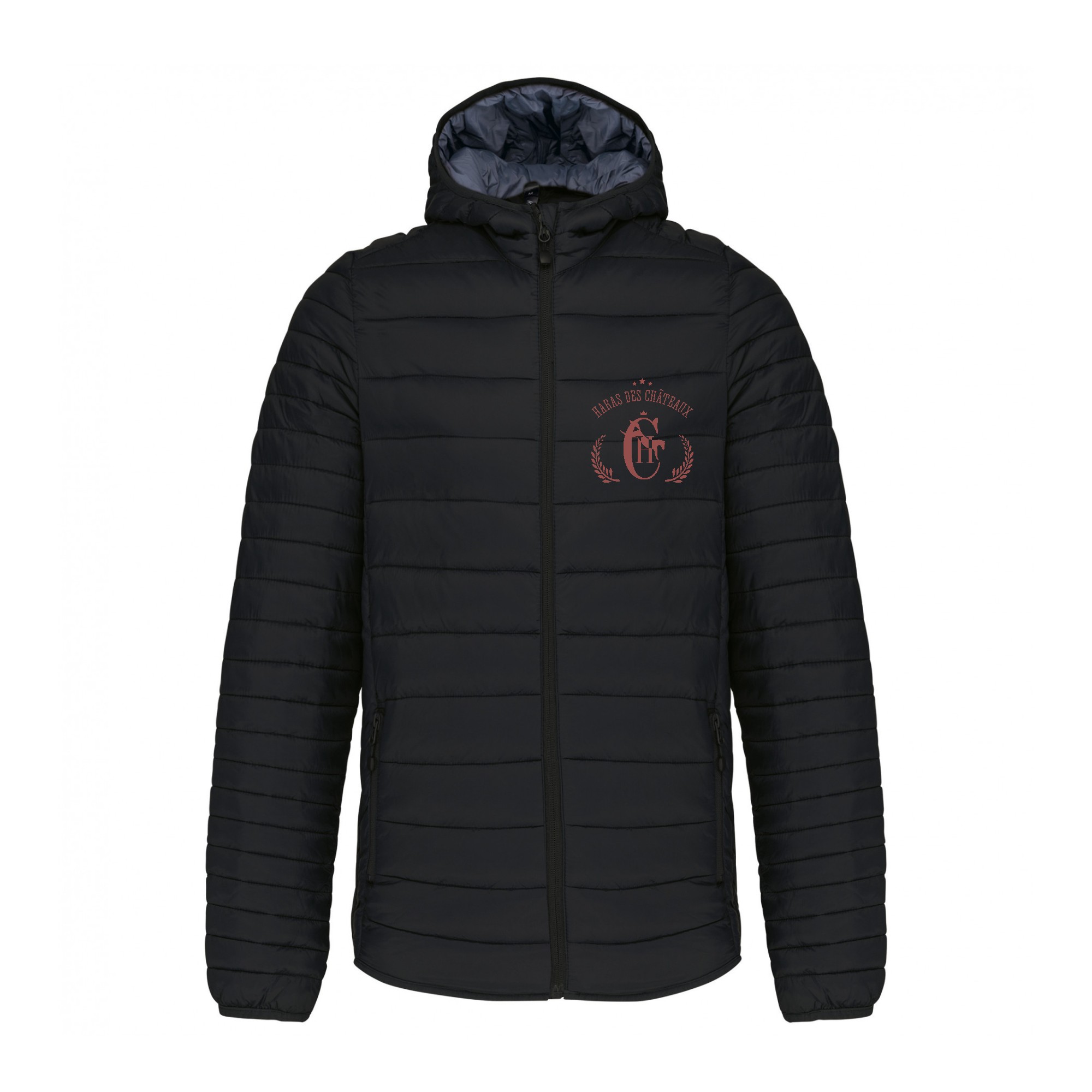 DOUDOUNE AVEC MANCHES ET CAPUCHE (homme) - Haras des Châteaux - Noir - K6110