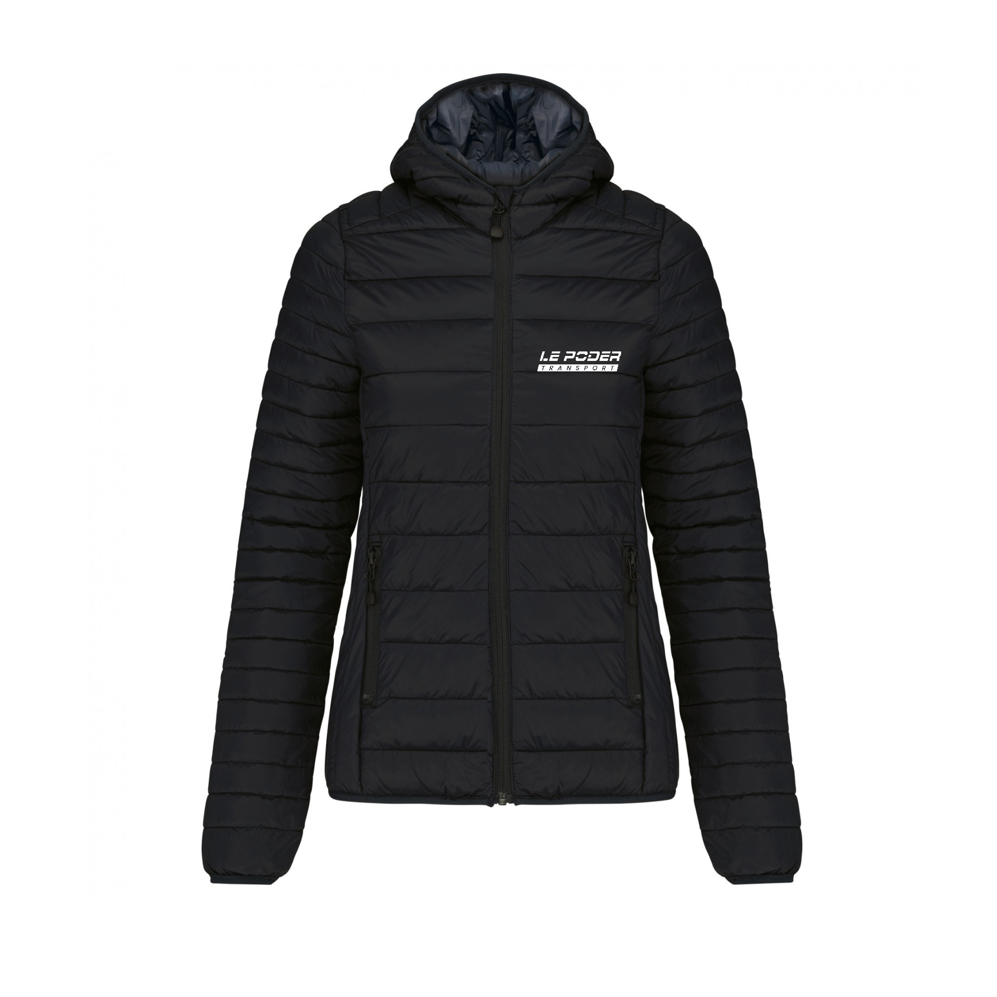 DOUDOUNE AVEC MANCHES ET CAPUCHE (femme) - LE PODER TRANSPORT - Noir - K6111