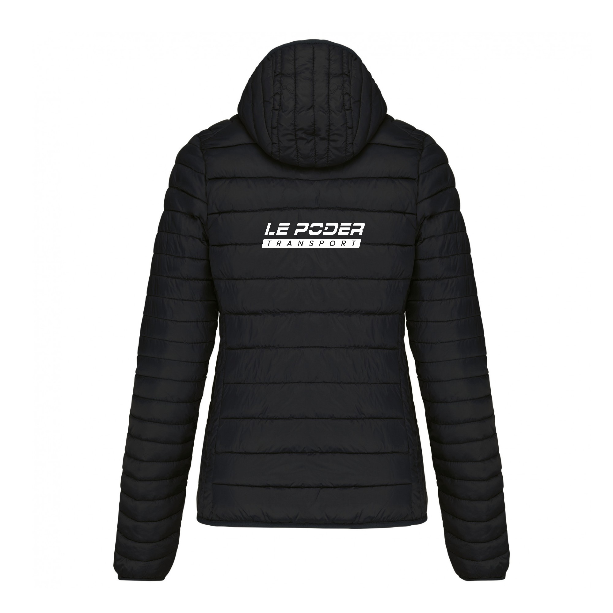 DOUDOUNE AVEC MANCHES ET CAPUCHE (femme) - LE PODER TRANSPORT - Noir - K6111 – Image 3