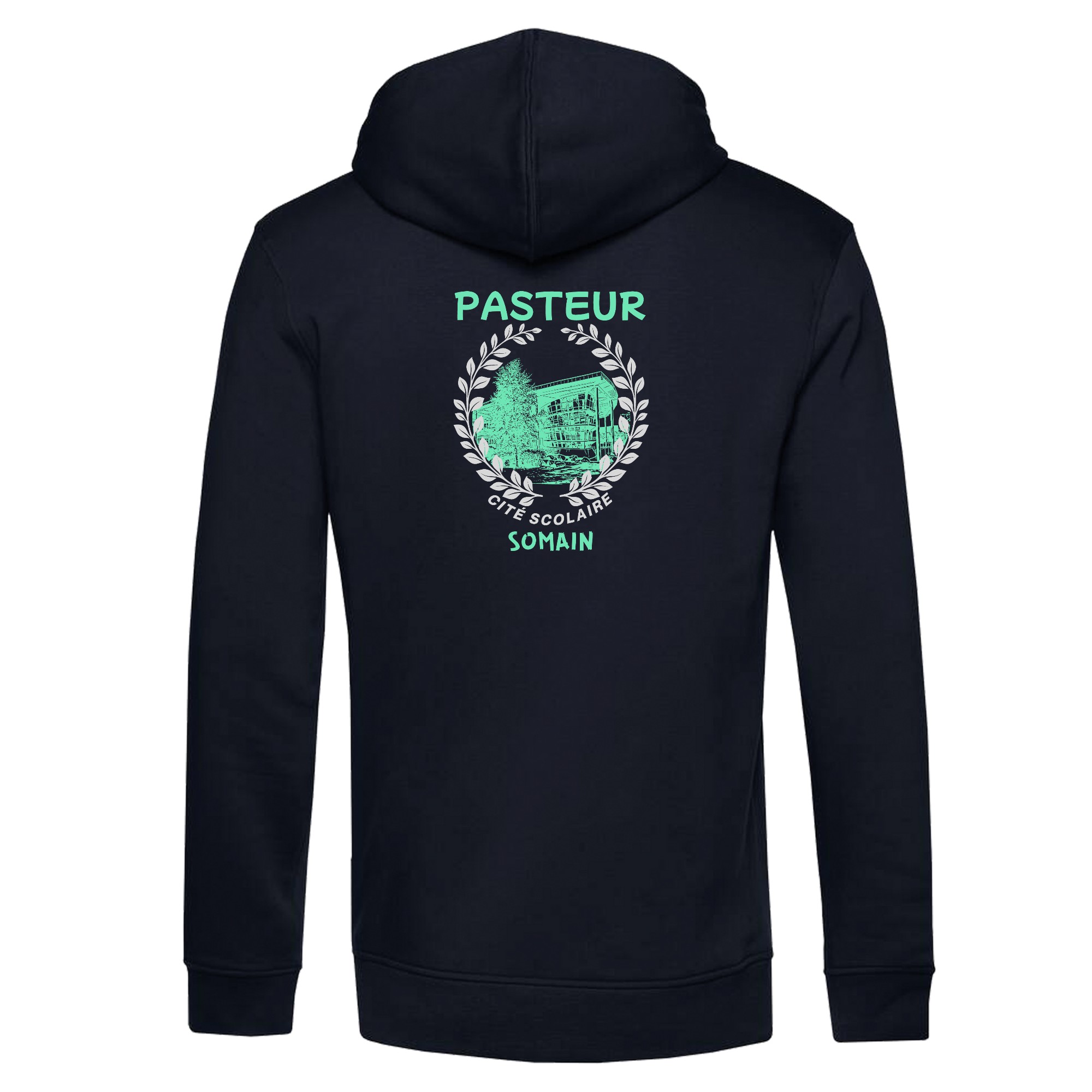 SWEAT A CAPUCHE (homme) - CITE SCOLAIRE LOUIS PASTEUR SOMAIN - Navy - BCU33B – Image 3