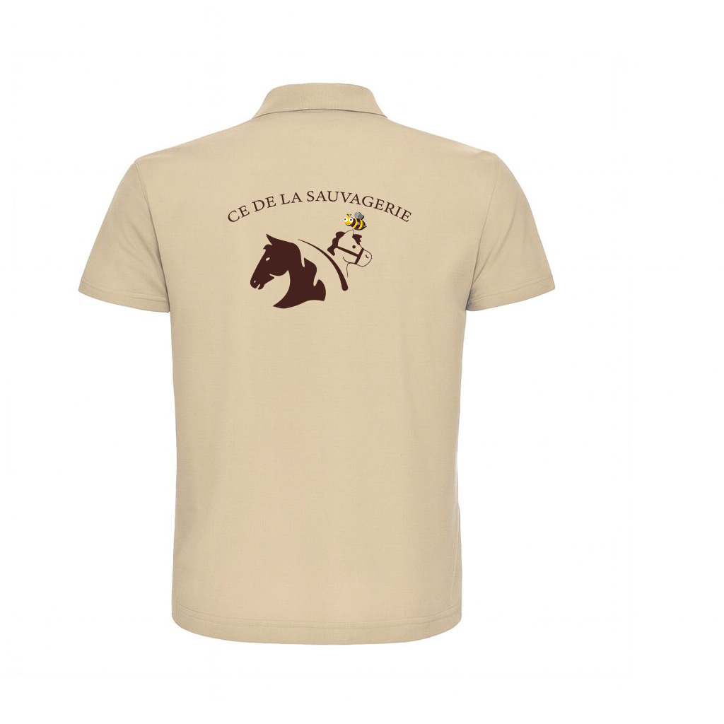 POLO (homme) - centre équestre de la sauvagerie - Beige - BCID1 – Image 3