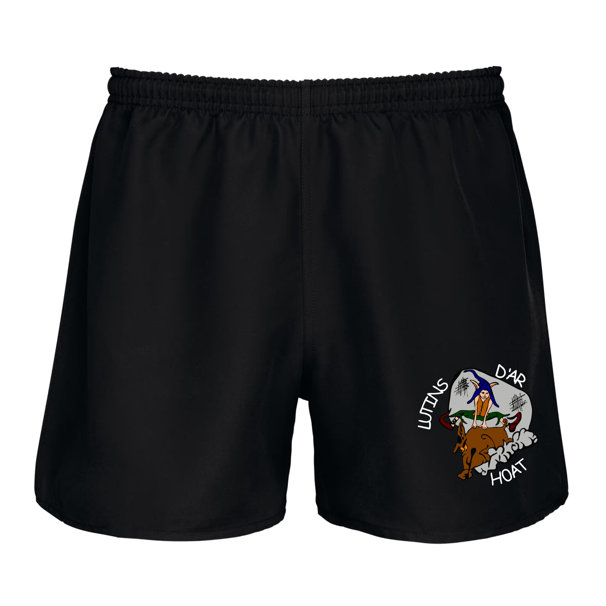 Short de rugby unisexe - Les Lutins d’Ar Hoat – Noir - PA136