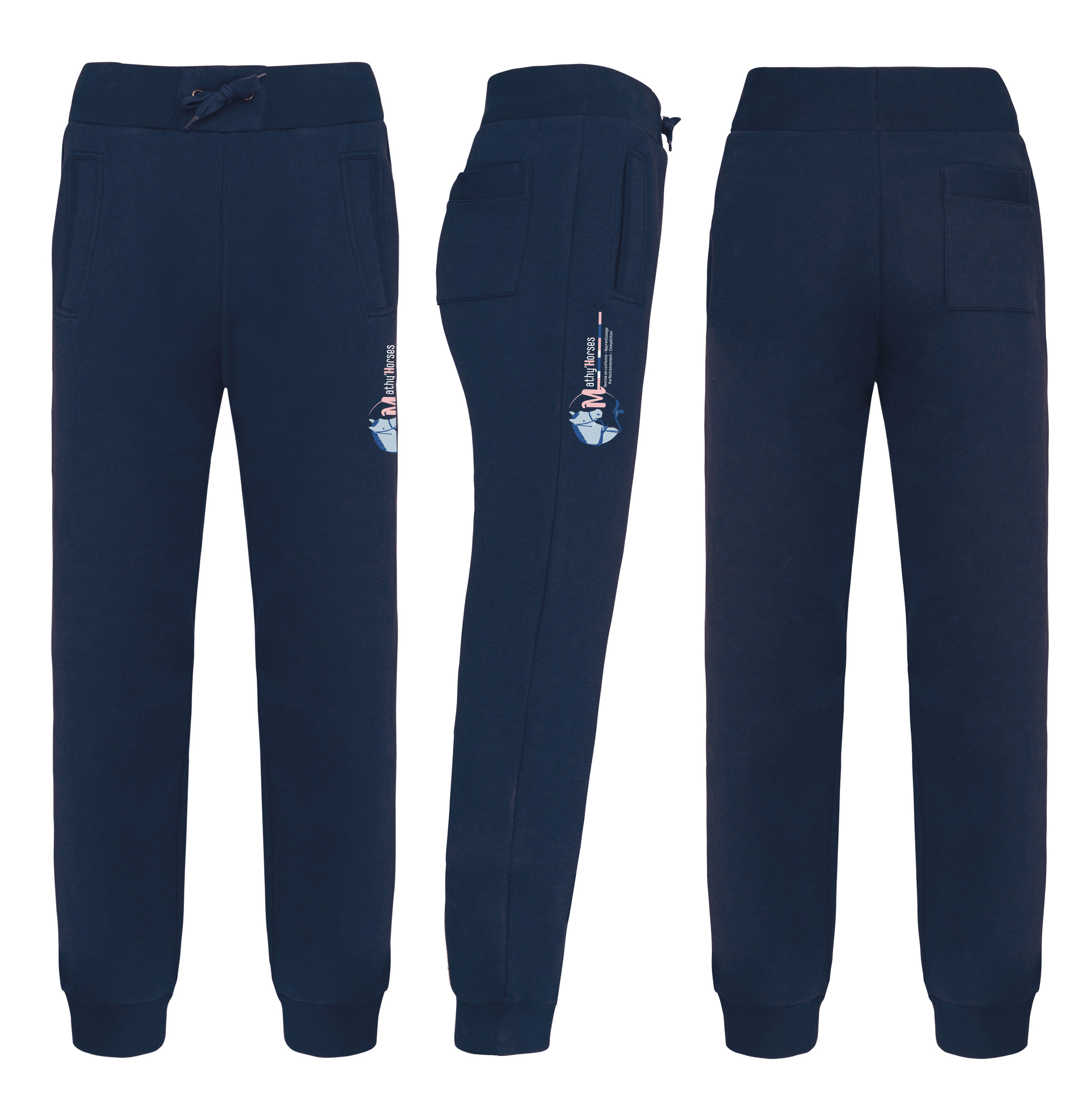 Pantalon de survêtement (unisexe) - Mathy Horses - Navy - K700 – Image 2
