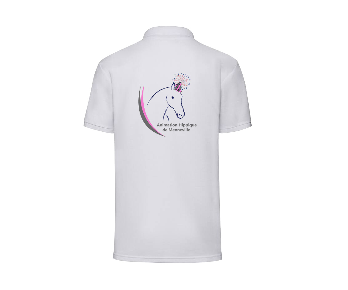 POLO (homme) - association hippique de Menneville - Blanc - BCID1 – Image 3