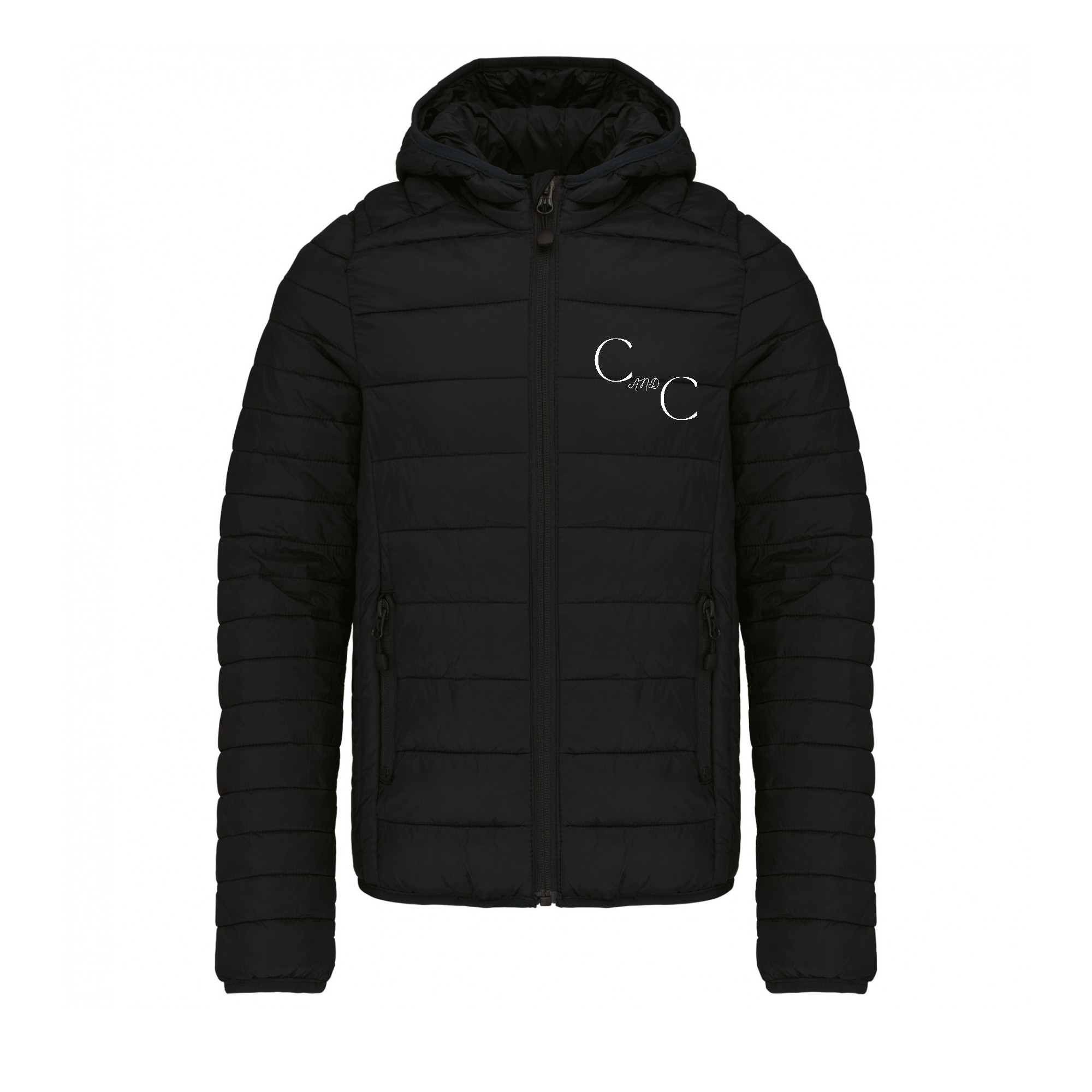 DOUDOUNE AVEC MANCHES ET CAPUCHE (enfant) - C and C - Noir - K6112