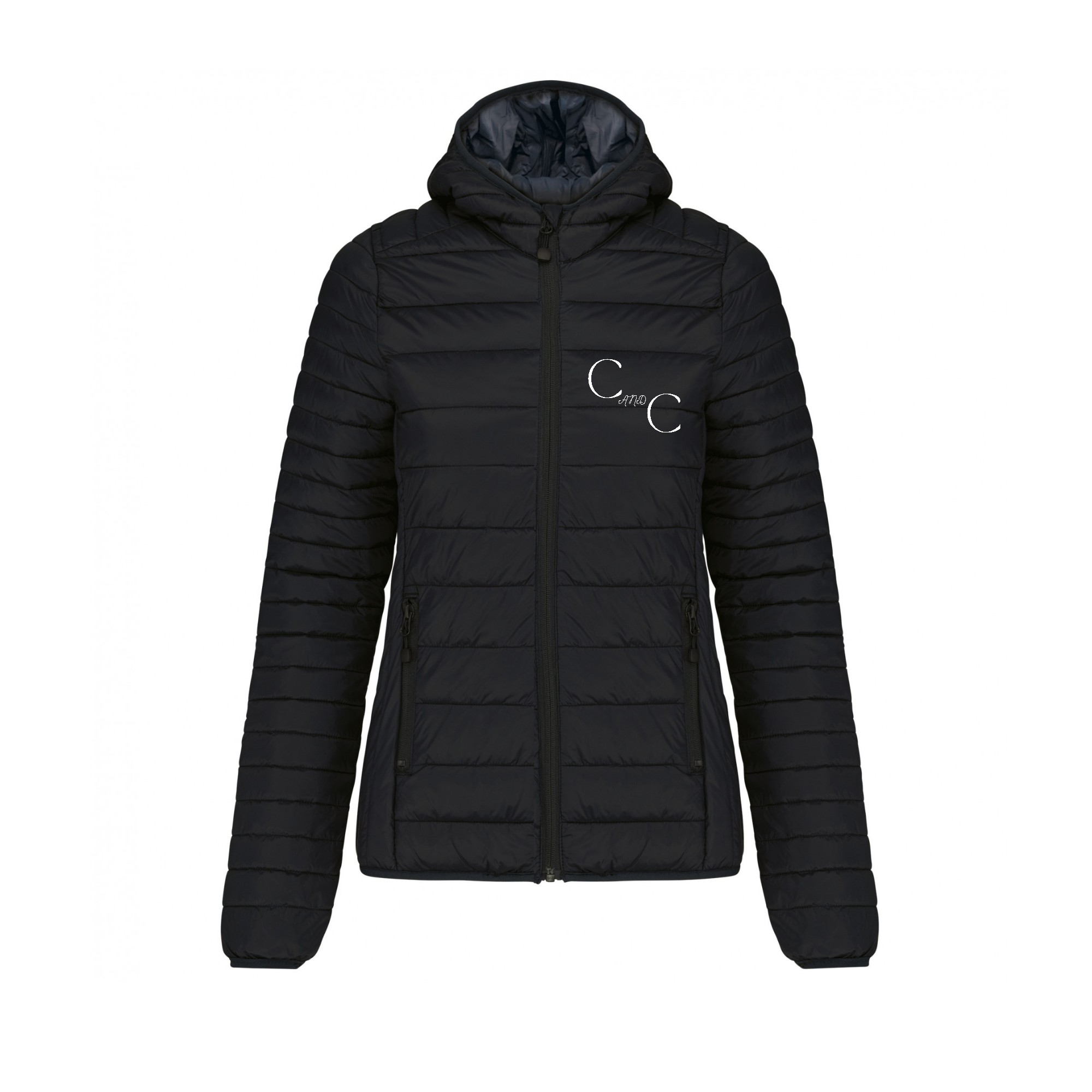 DOUDOUNE AVEC MANCHES ET CAPUCHE (femme) - C and C - Noir - K6111