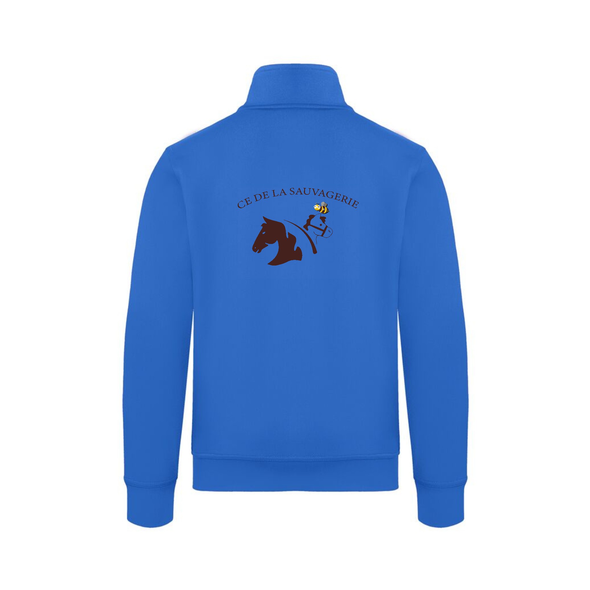 SWEAT ZIPPE SANS CAPUCHE (femme) - centre équestre de la sauvagerie - Bleu roi - 021039 – Image 3