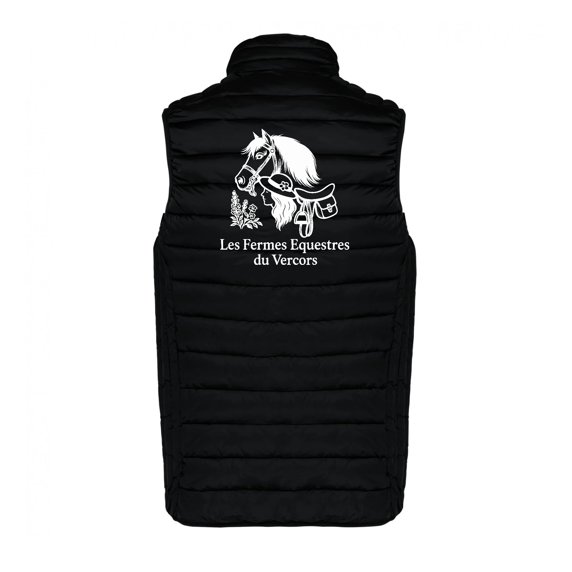 DOUDOUNE SANS MANCHES (enfant) - Les Fermes Equestres du Vercors - Noir - K6115 – Image 3