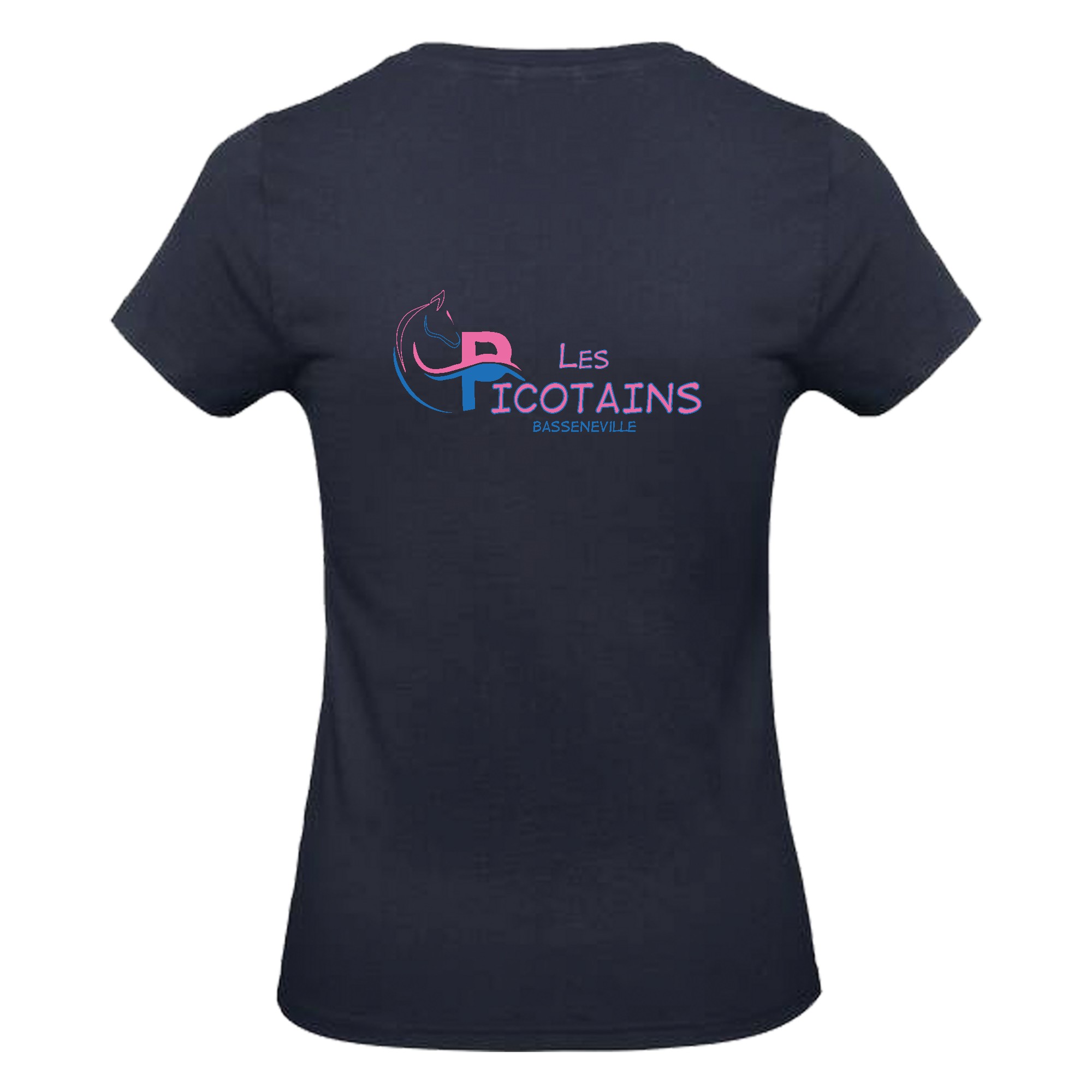 T-SHIRT (femme) - Centre équestre des picotains - Navy - BC04T – Image 3