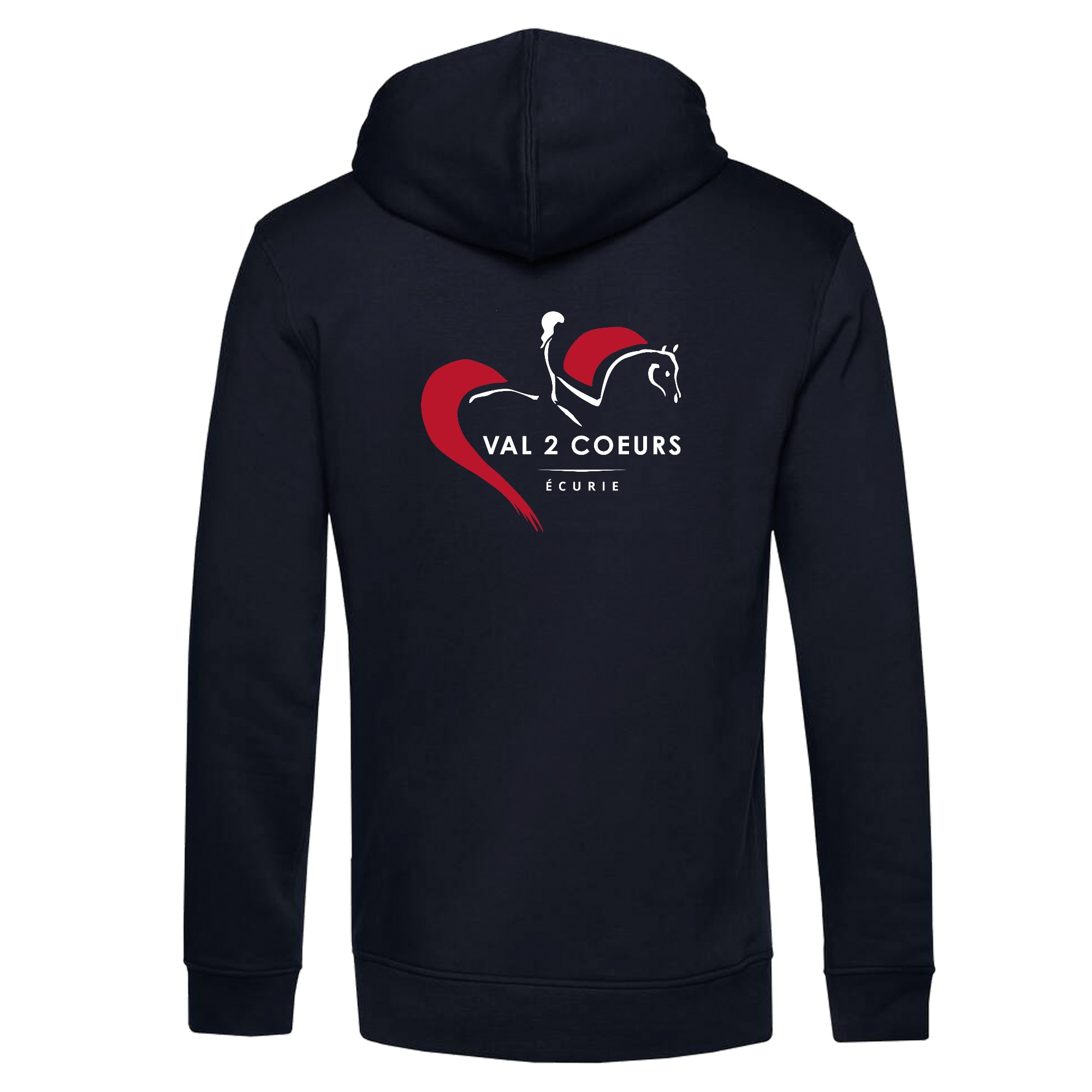 SWEAT A CAPUCHE (homme) - Ecurie val 2 coeurs - Navy - BCU33B – Image 3