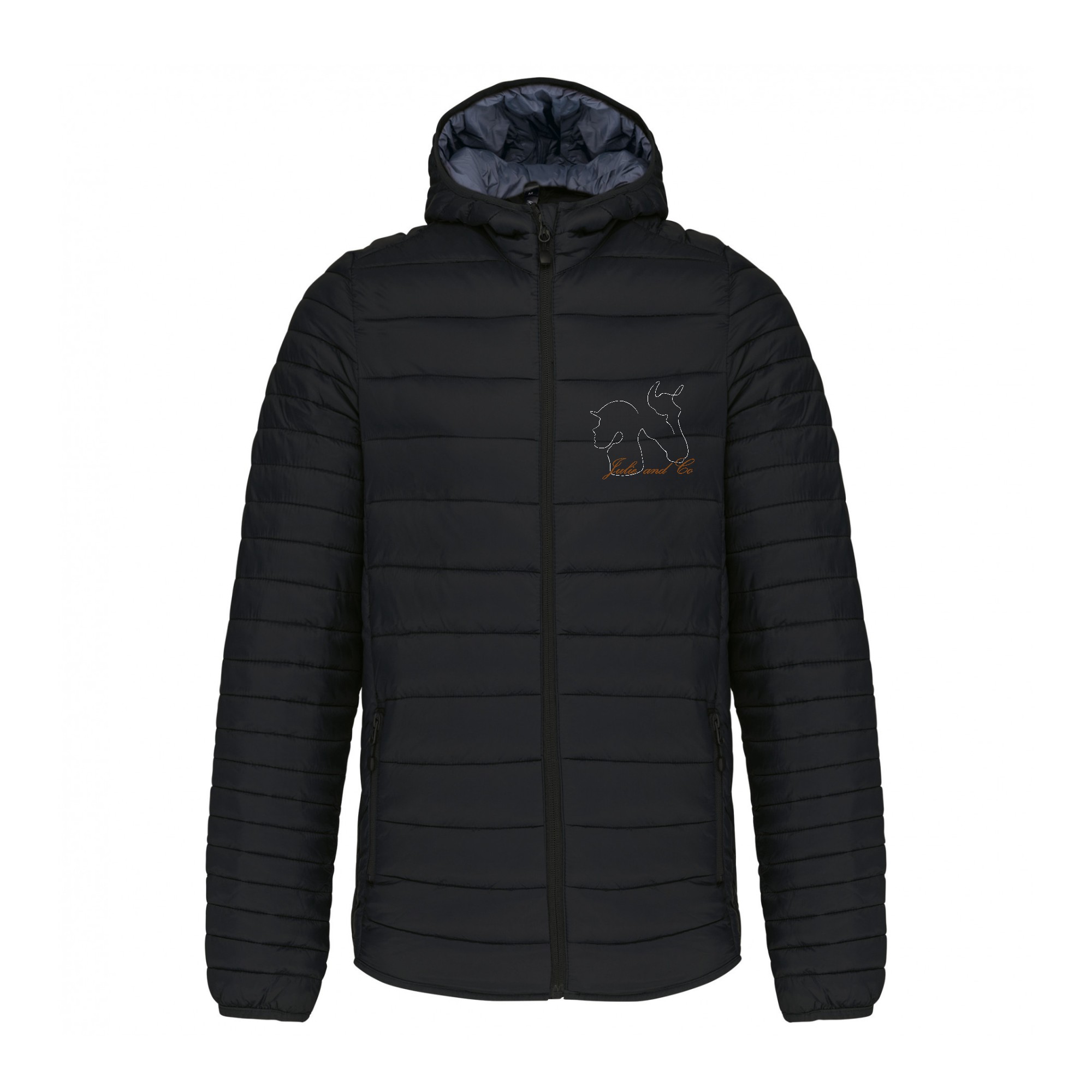 DOUDOUNE AVEC MANCHES ET CAPUCHE (homme) - JULIE AND CO STAFF - Noir - K6110