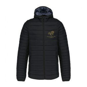 DOUDOUNE AVEC MANCHES ET CAPUCHE (homme) - Les écuries de l’espoir - Noir - K6110