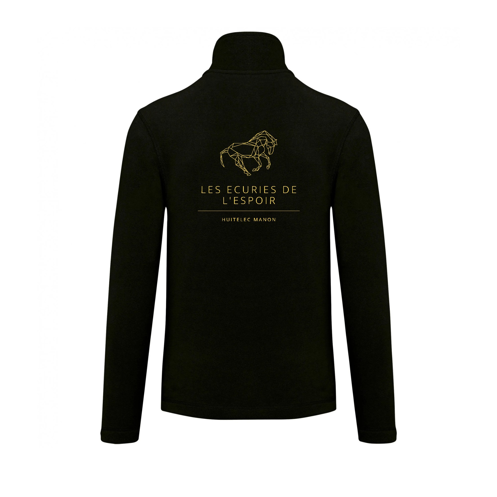Veste micropolaire zippée (femme) – Les écuries de l’espoir - Noir – K907 – Image 3