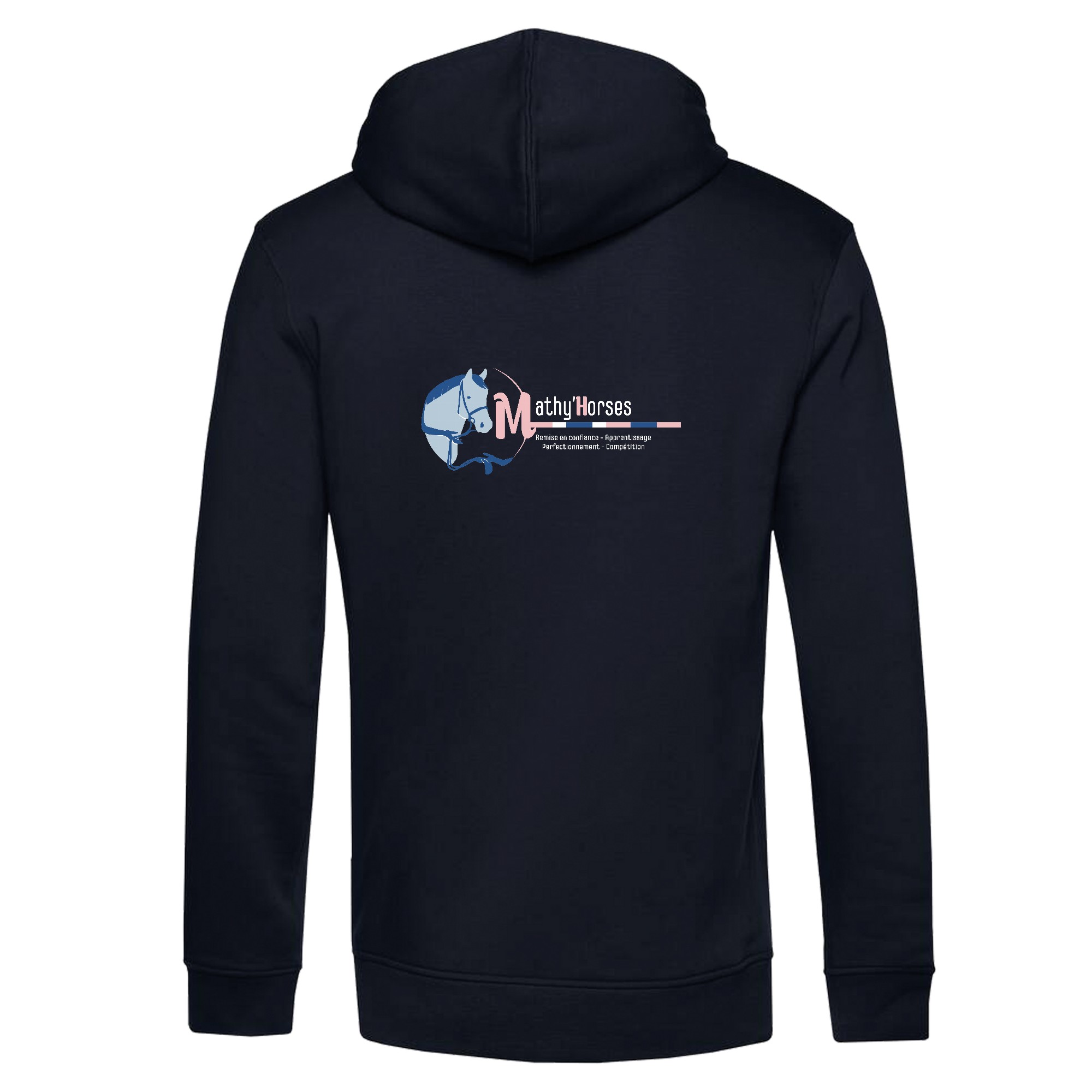 SWEAT A CAPUCHE (homme) - Mathy Horses - Navy - BCU33B – Image 3