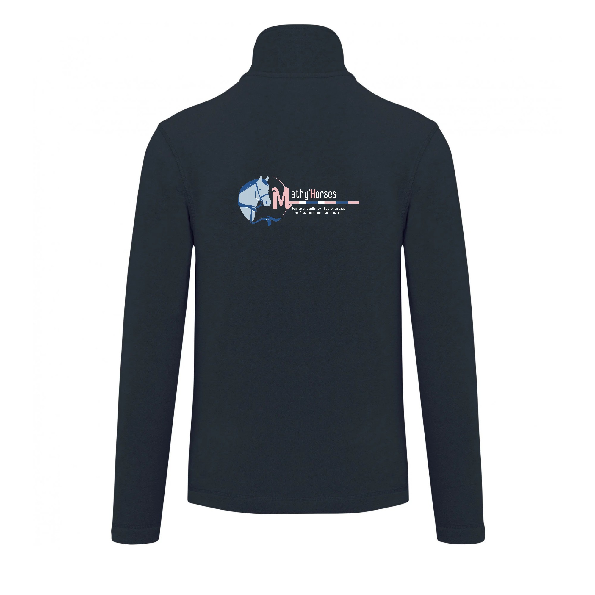 Veste micropolaire zippée (homme) – Mathy Horses - Navy – K911 – Image 3