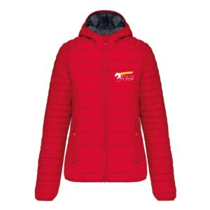 DOUDOUNE AVEC MANCHES ET CAPUCHE (femme) - Écurie des rangs - Rouge - K6111