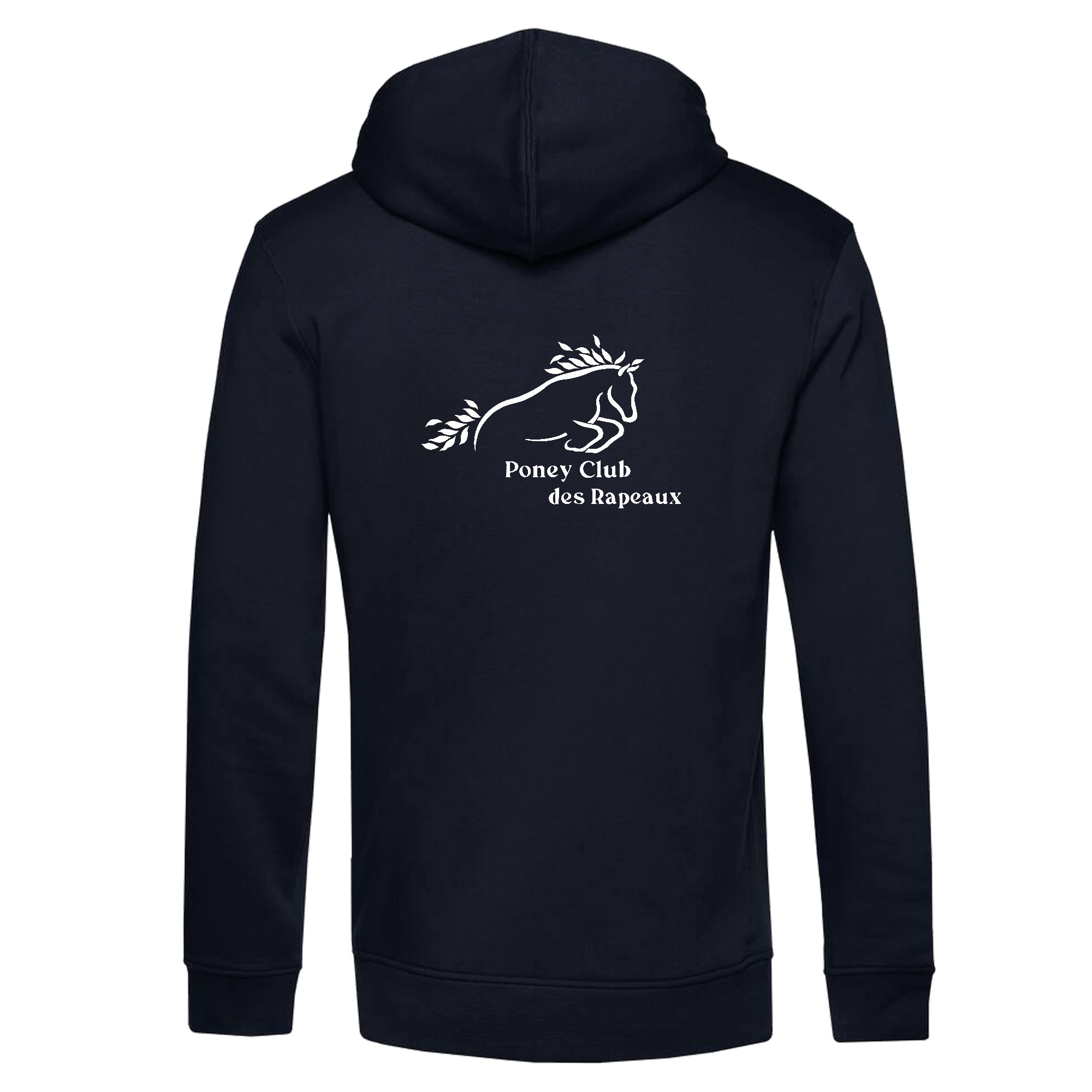 SWEAT A CAPUCHE (homme) - Poney club des rapeaux - Navy - BCU33B – Image 3