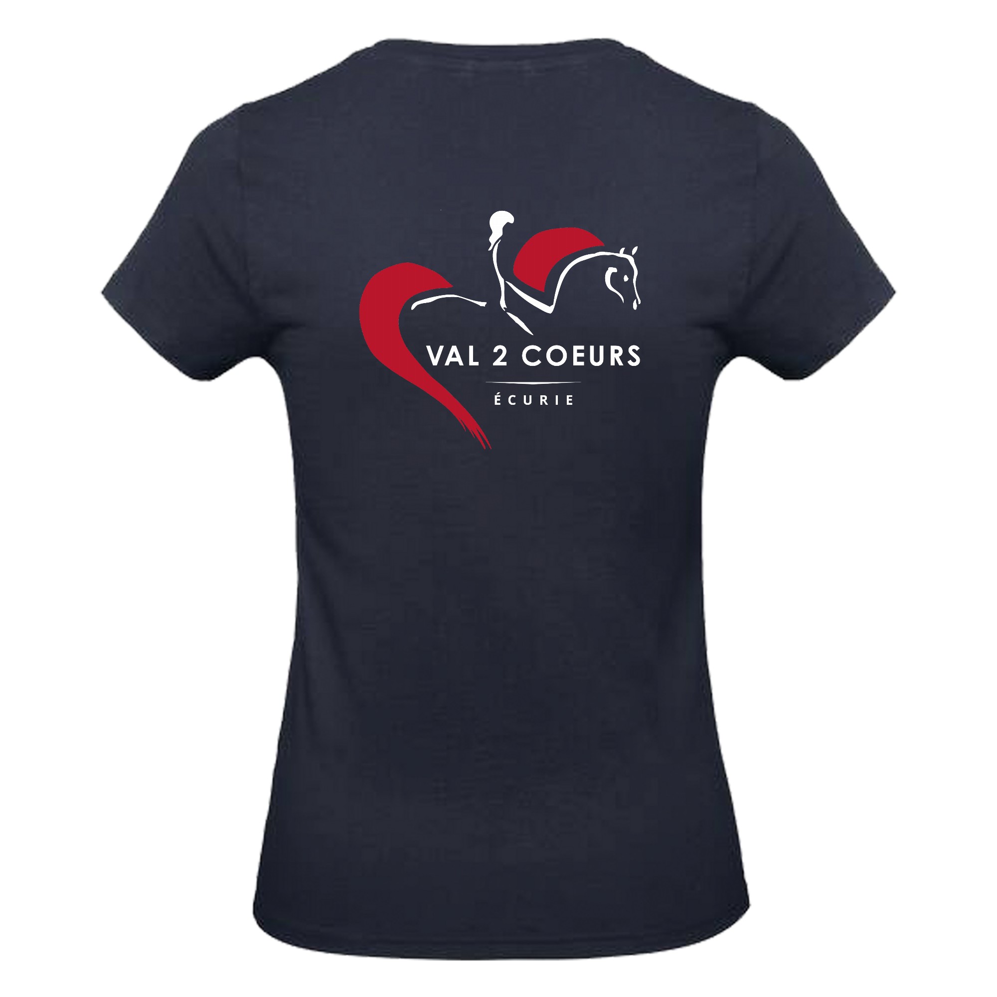 T-SHIRT (femme) - Ecurie val 2 coeurs - Navy - BC04T – Image 3