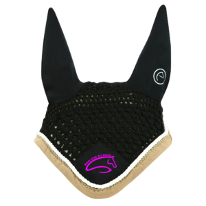 Bonnet chasse mouches EQUITHÈME Polyfun - Poney-club des Bréats - Noir - 306972