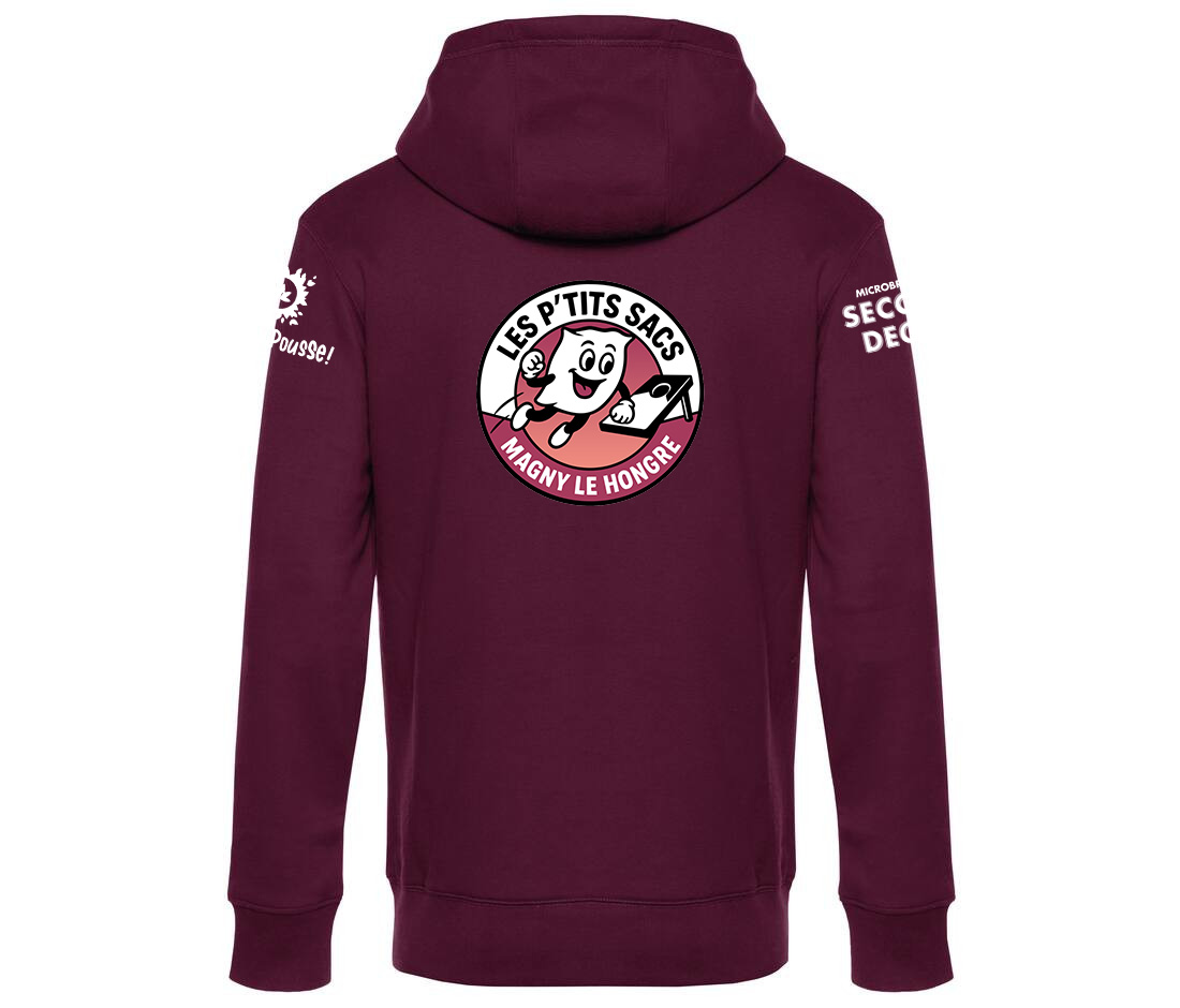 SWEAT ZIPPÉ (Homme) - LES P'TITS SACS DE MAGNY-LE-HONGRE - Bordeaux - BCU03K – Image 3
