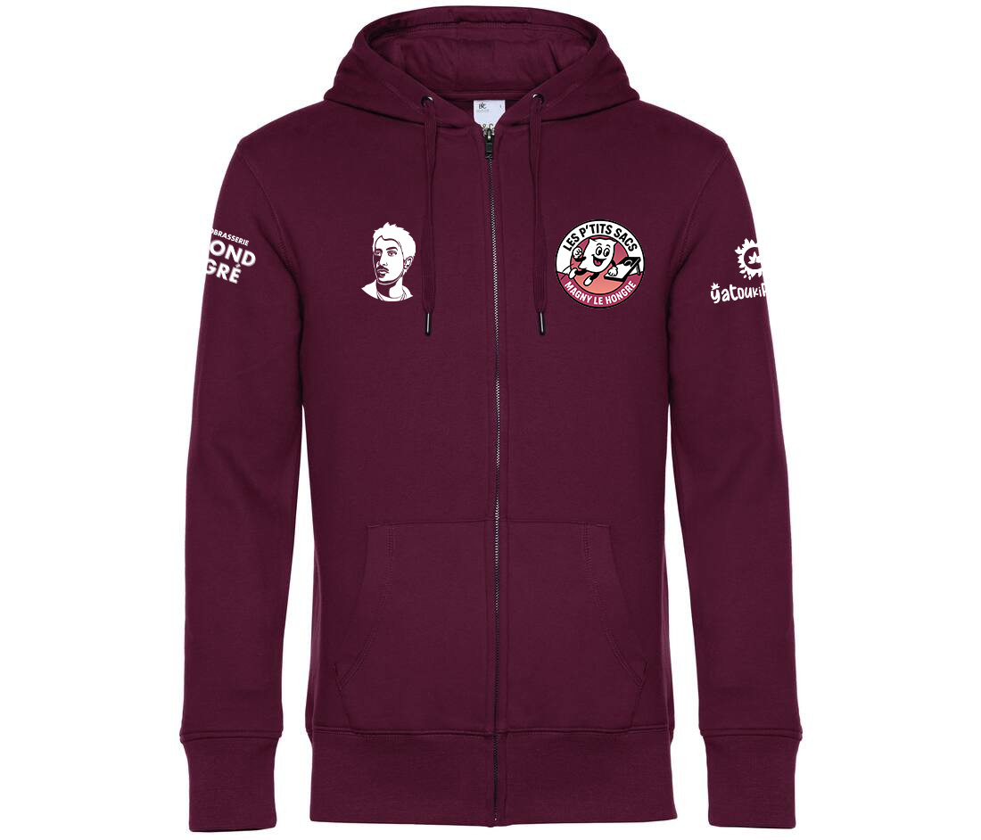 SWEAT ZIPPÉ (Homme) - LES P'TITS SACS DE MAGNY-LE-HONGRE - Bordeaux - BCU03K