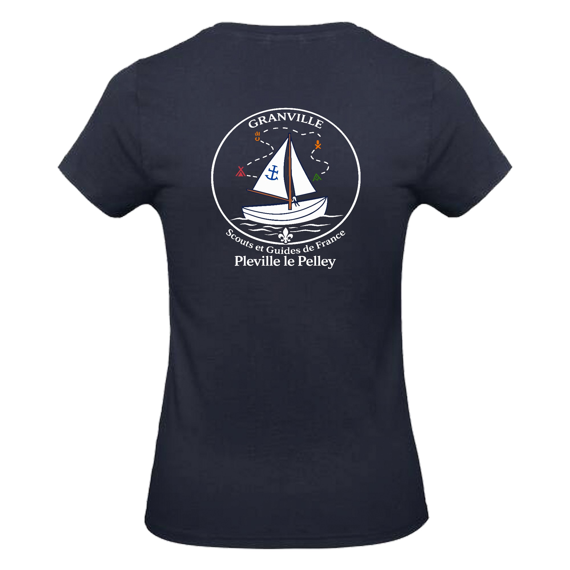 T-SHIRT (femme) - Scout et Guide de France Pleville le Peley - Navy - BC04T – Image 3