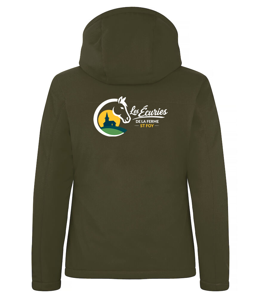 Softshell "PADDED'' (femme) - Les écuries de la ferme St foy - Kaki - 020953 – Image 2
