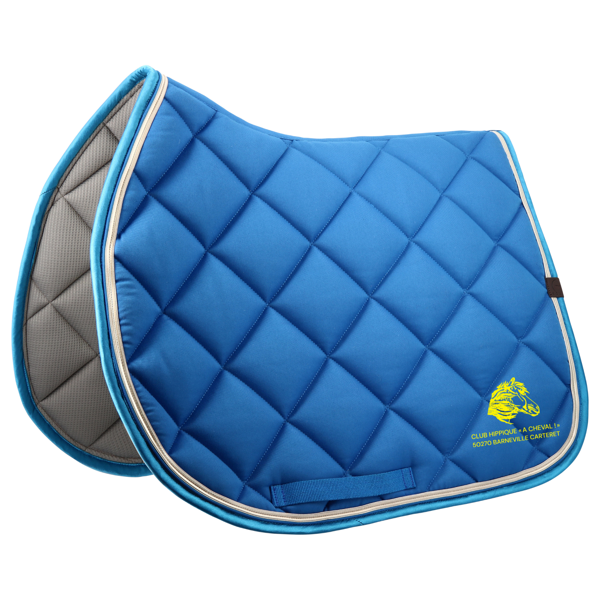 Tapis de selle EQUITHÈME - Classic - Club Hippique A Cheval - Bleu roi - 204773