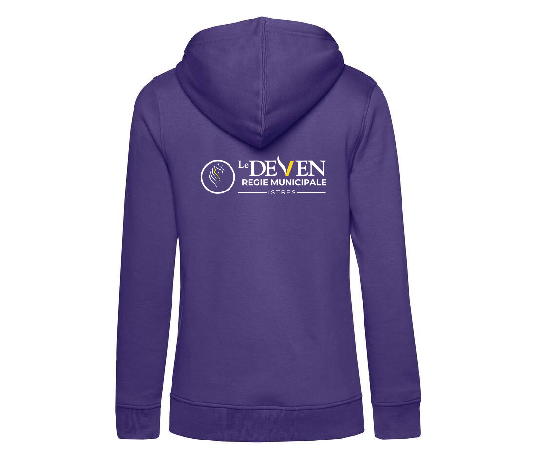 SWEAT A CAPUCHE (femme) – Régie Municipale centre équestre le Deven - Violet - BCW34B – Image 3