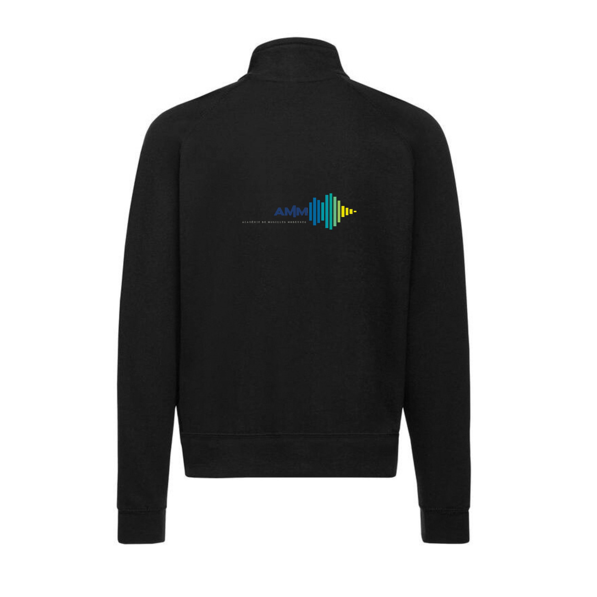 SWEAT ZIPPE SANS CAPUCHE (homme) - Académie de Musique Moderne - Noir - 021038 – Image 3