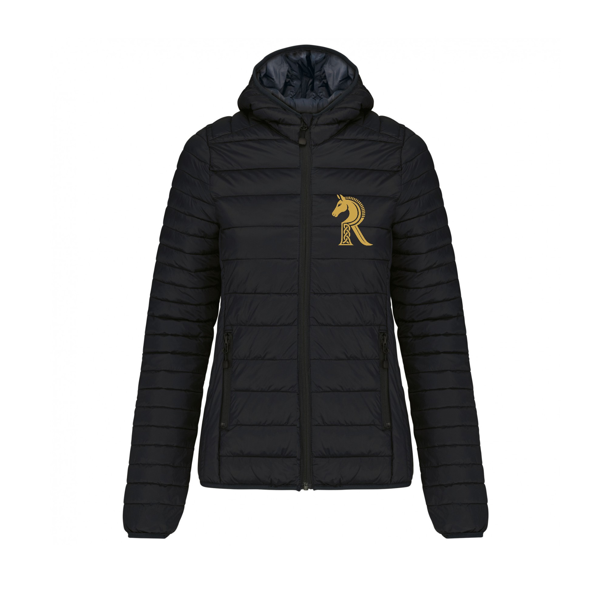 DOUDOUNE AVEC MANCHES ET CAPUCHE (femme) - Elevage Rohirrim - Noir - K6111