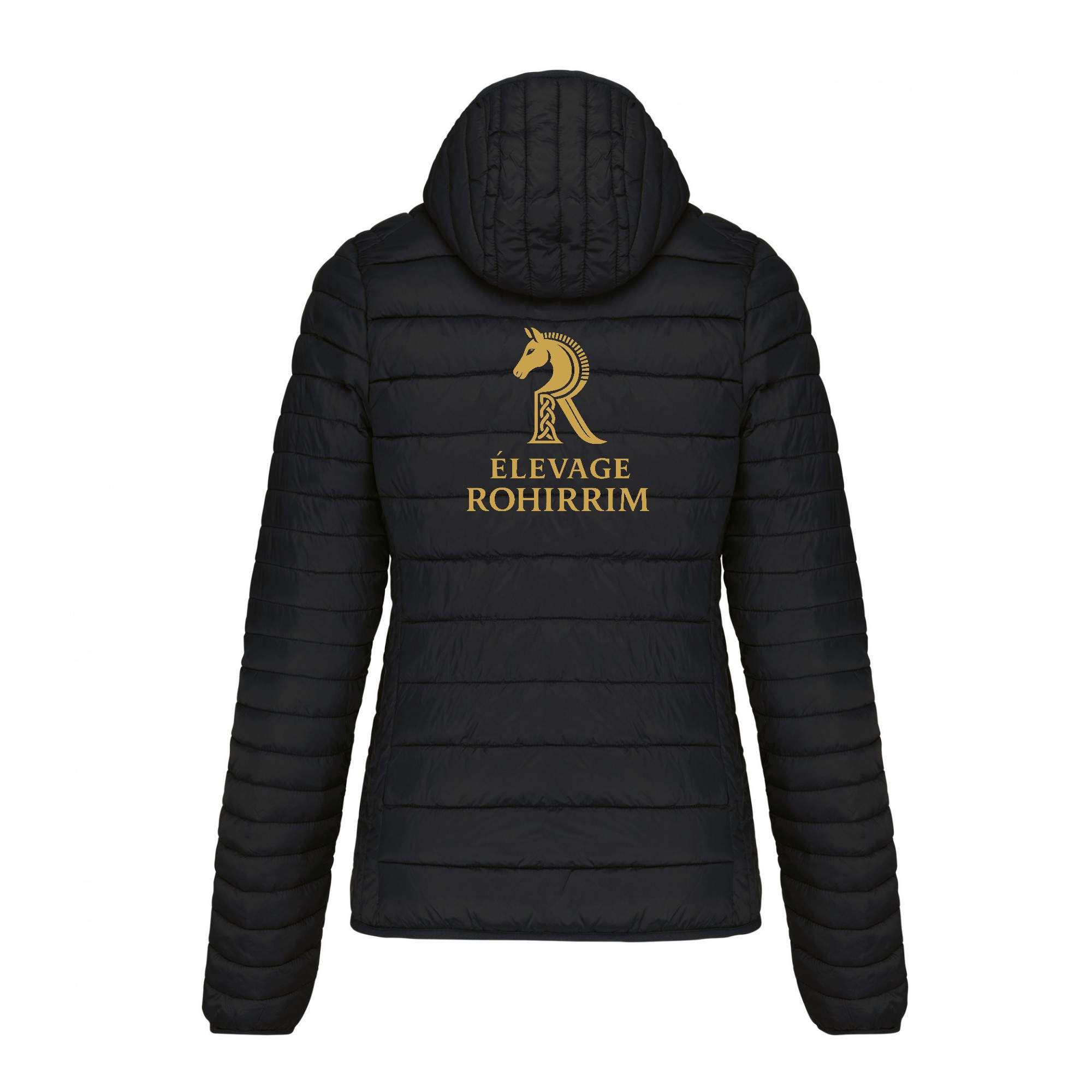 DOUDOUNE AVEC MANCHES ET CAPUCHE (femme) - Elevage Rohirrim - Noir - K6111 – Image 3
