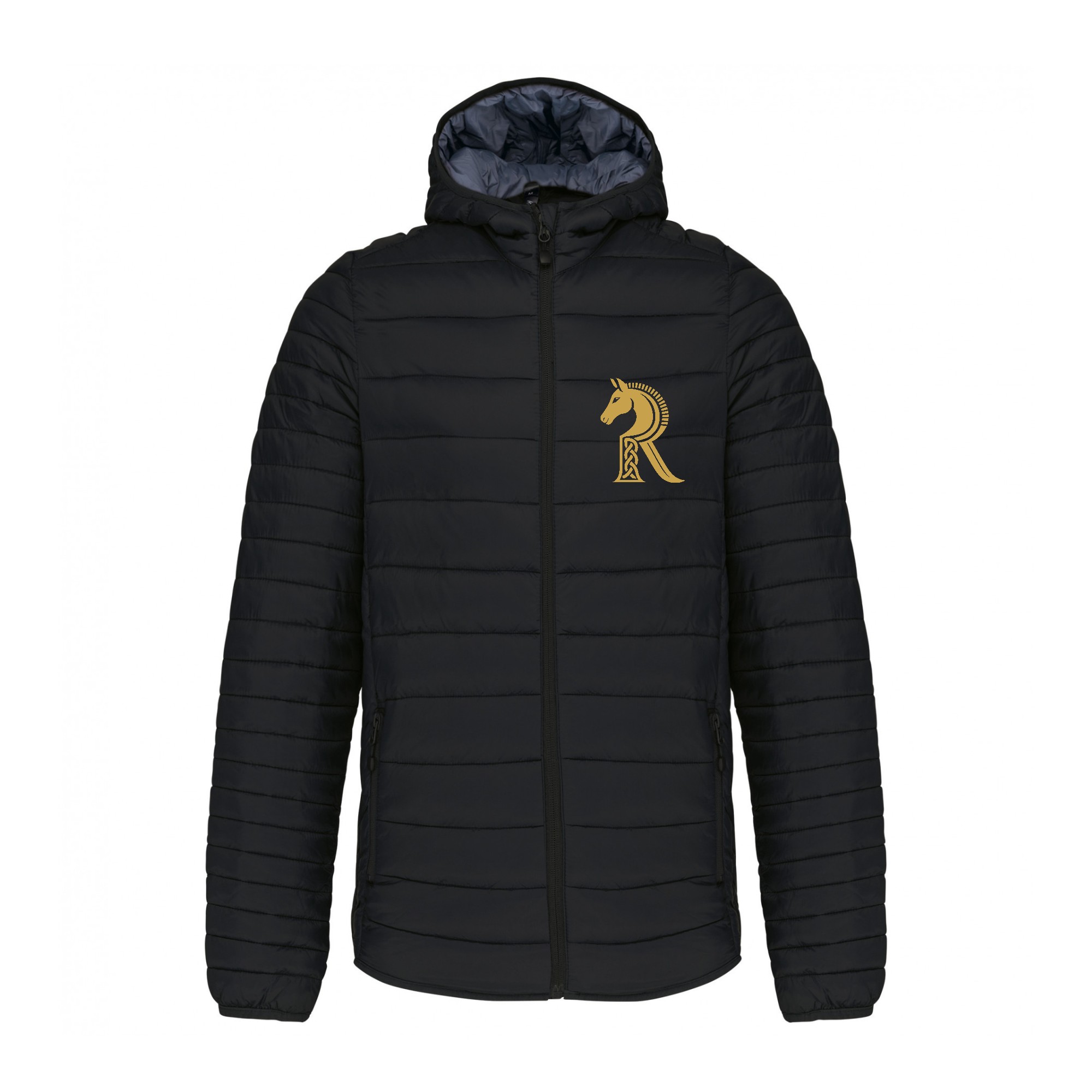 DOUDOUNE AVEC MANCHES ET CAPUCHE (homme) - Elevage Rohirrim - Noir - K6110