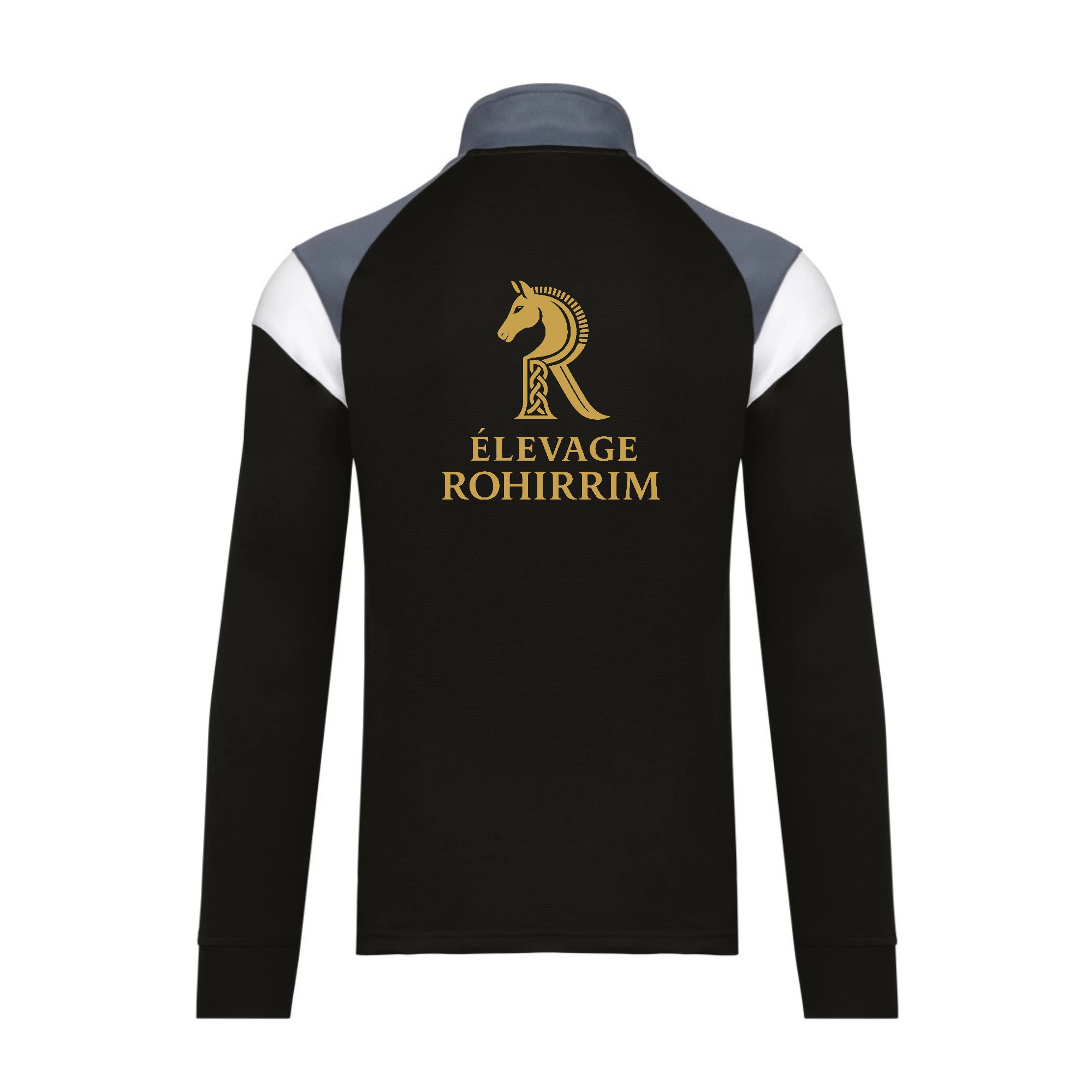 Veste de survêtement zippée (unisexe) - Elevage Rohirrim - Noir - PA390 – Image 3