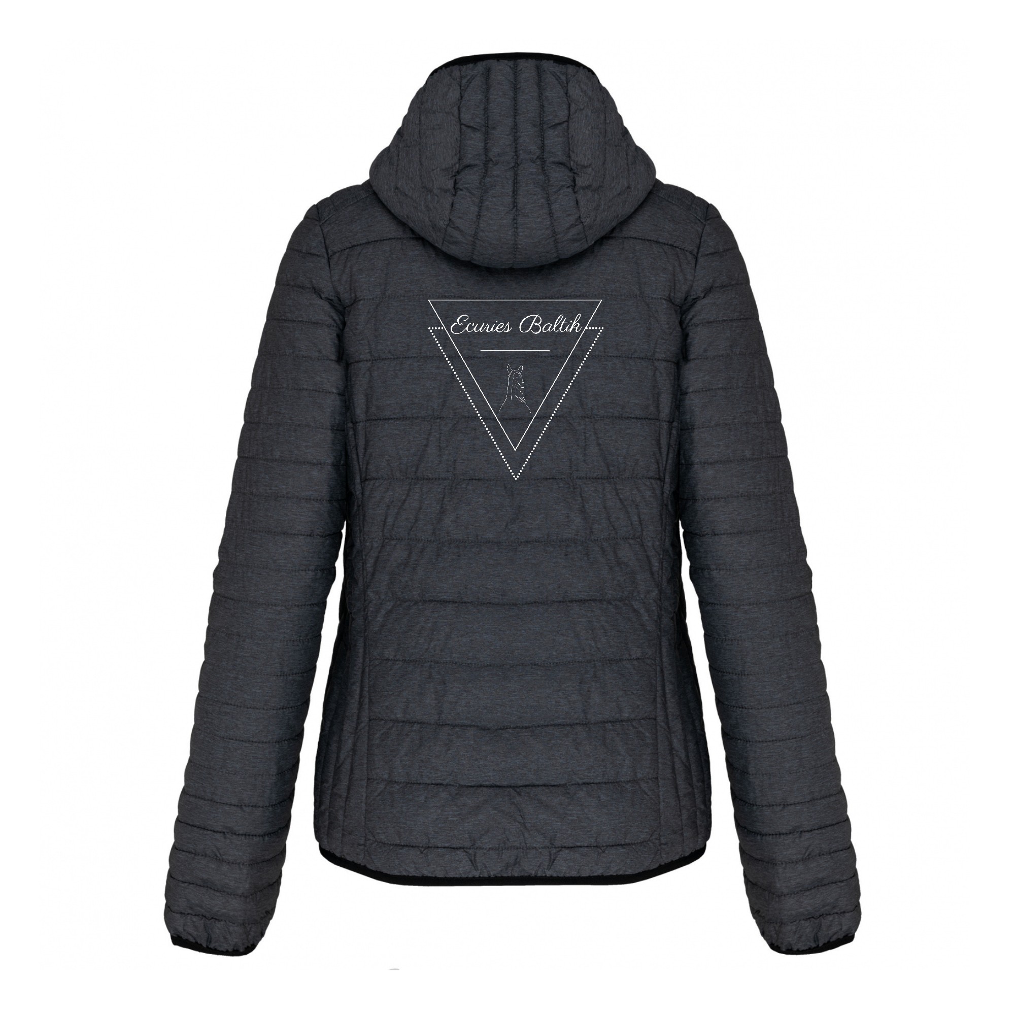 DOUDOUNE AVEC MANCHES ET CAPUCHE (femme) - Les écuries Baltik - Gris Anthracite - K6111 – Image 3