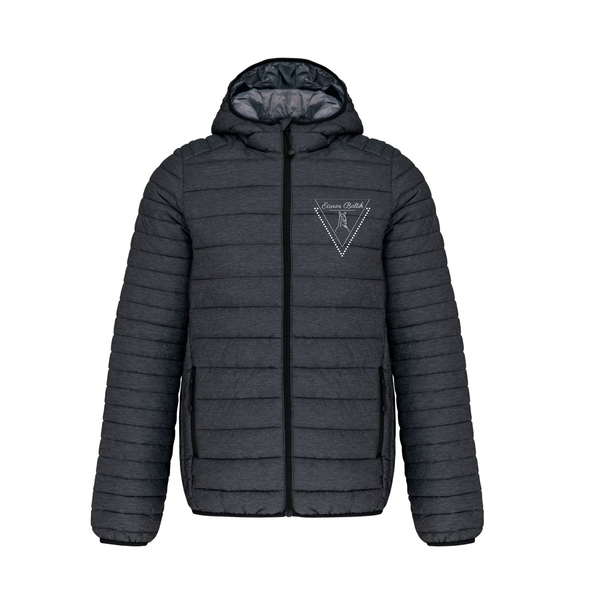 DOUDOUNE AVEC MANCHES ET CAPUCHE (homme) - Les écuries Baltik - Gris Anthracite - K6110
