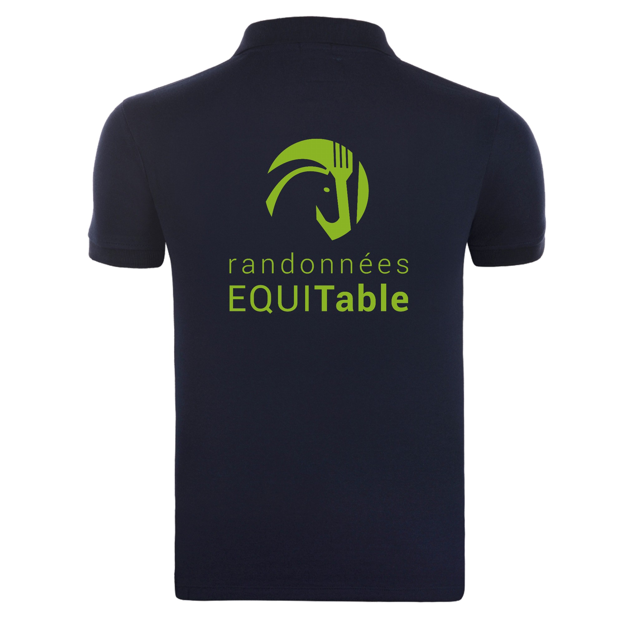 Polo premium (homme) - Randonnées EQUITable - Navy - BCU426 – Image 3