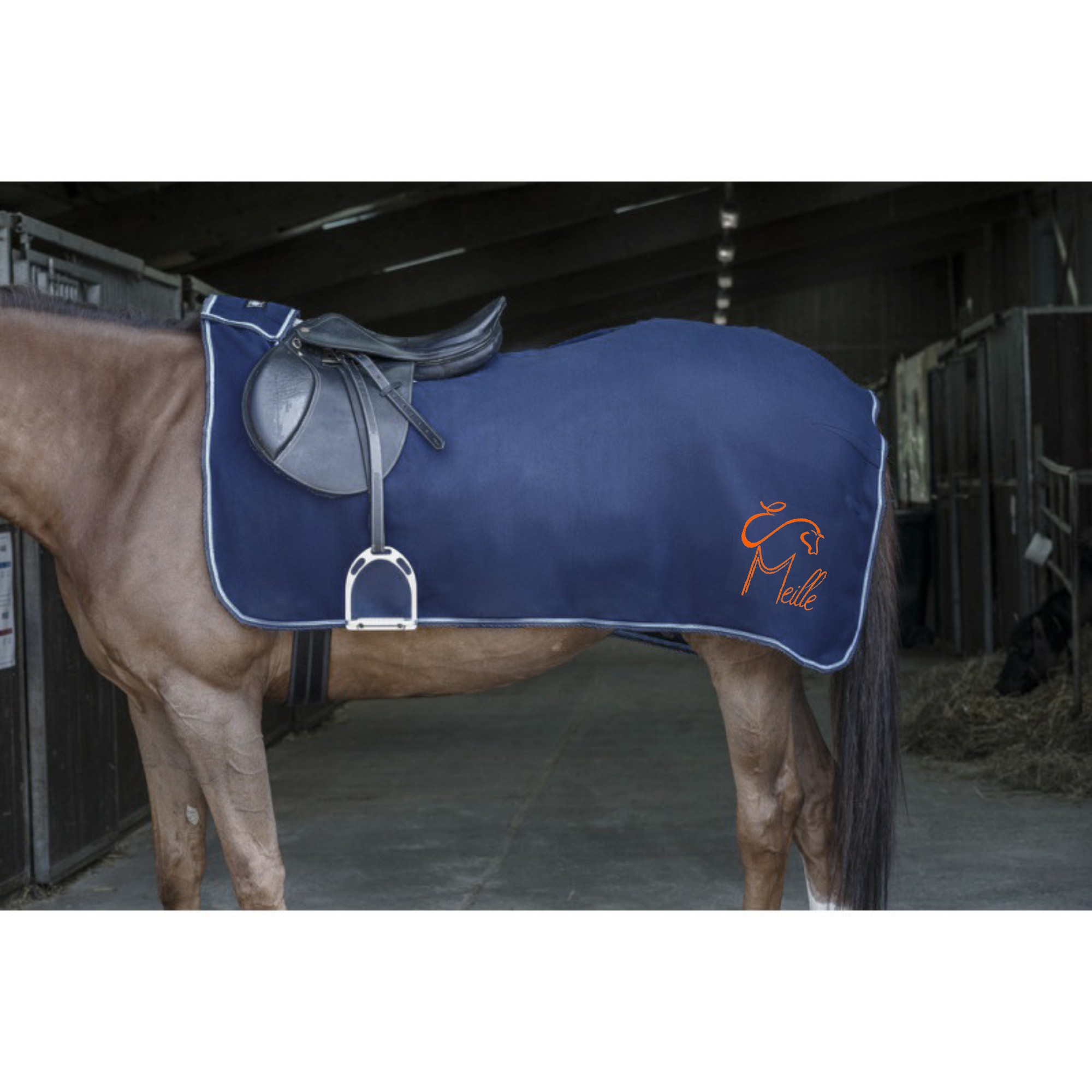 Couvre-reins polaire Riding World - scea de meille - Navy - 400154