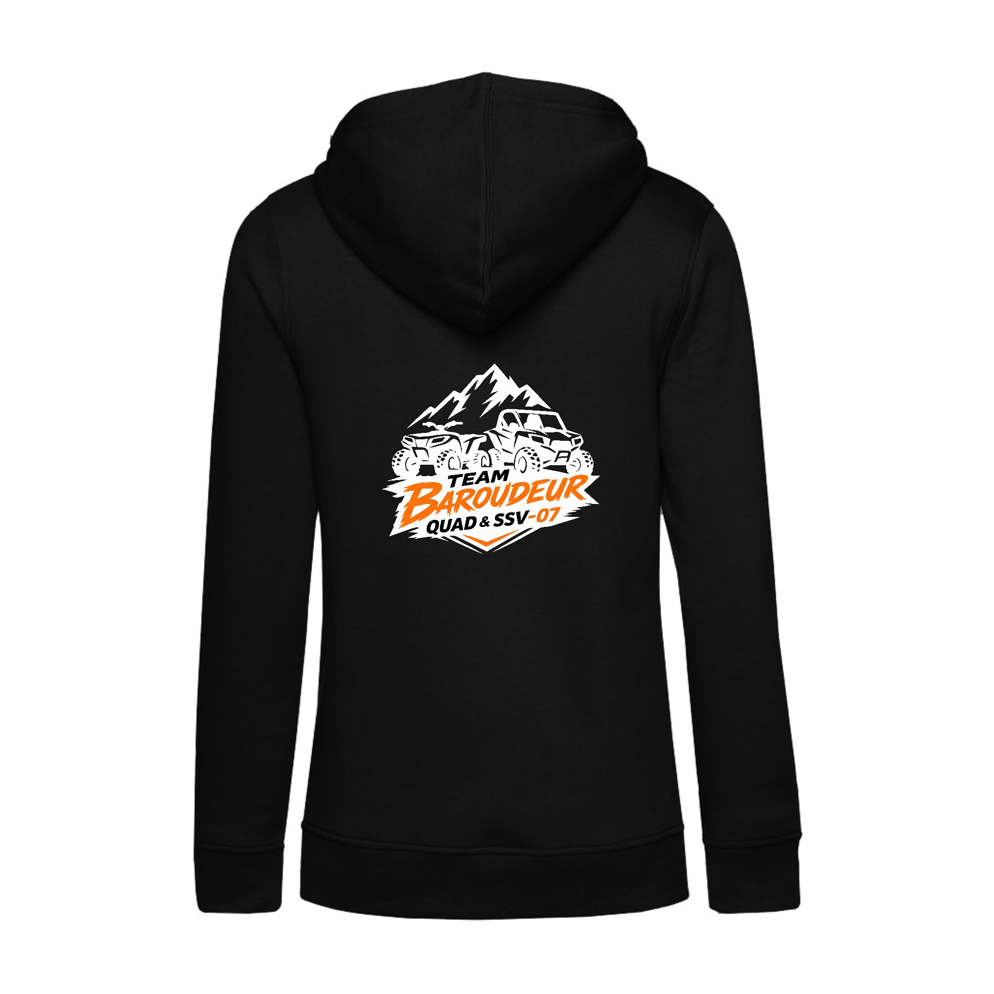 SWEAT A CAPUCHE (femme) – Team baroudeur quad & ssv-07 - Noir - BCW34B – Image 3