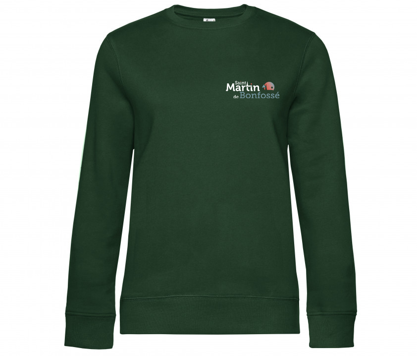 SWEAT COL ROND (femme) - Mairie de Saint Martin de Bonfosse - Vert Foret - BCW01Q
