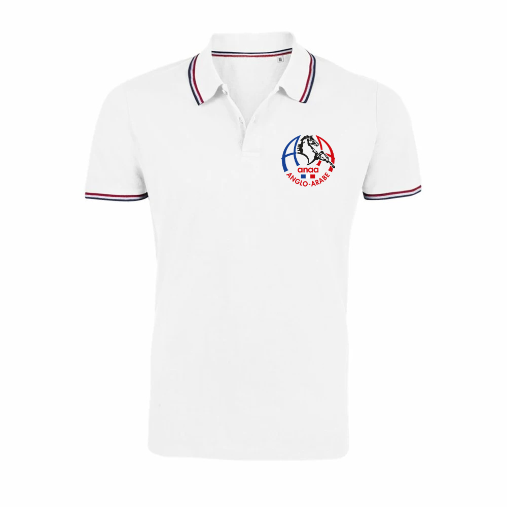 POLO (homme) - ASSOCIATION NATIONALE DE L'ANGLO-ARABE - Blanc - PRESTIGE MEN
