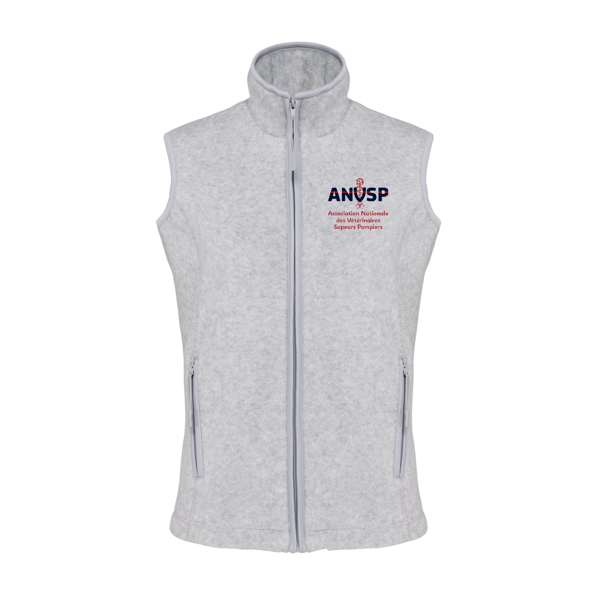 Veste micropolaire zippée sans manches (femme) – Association Nationale des Vétérinaires Sapeurs Pompiers - K906