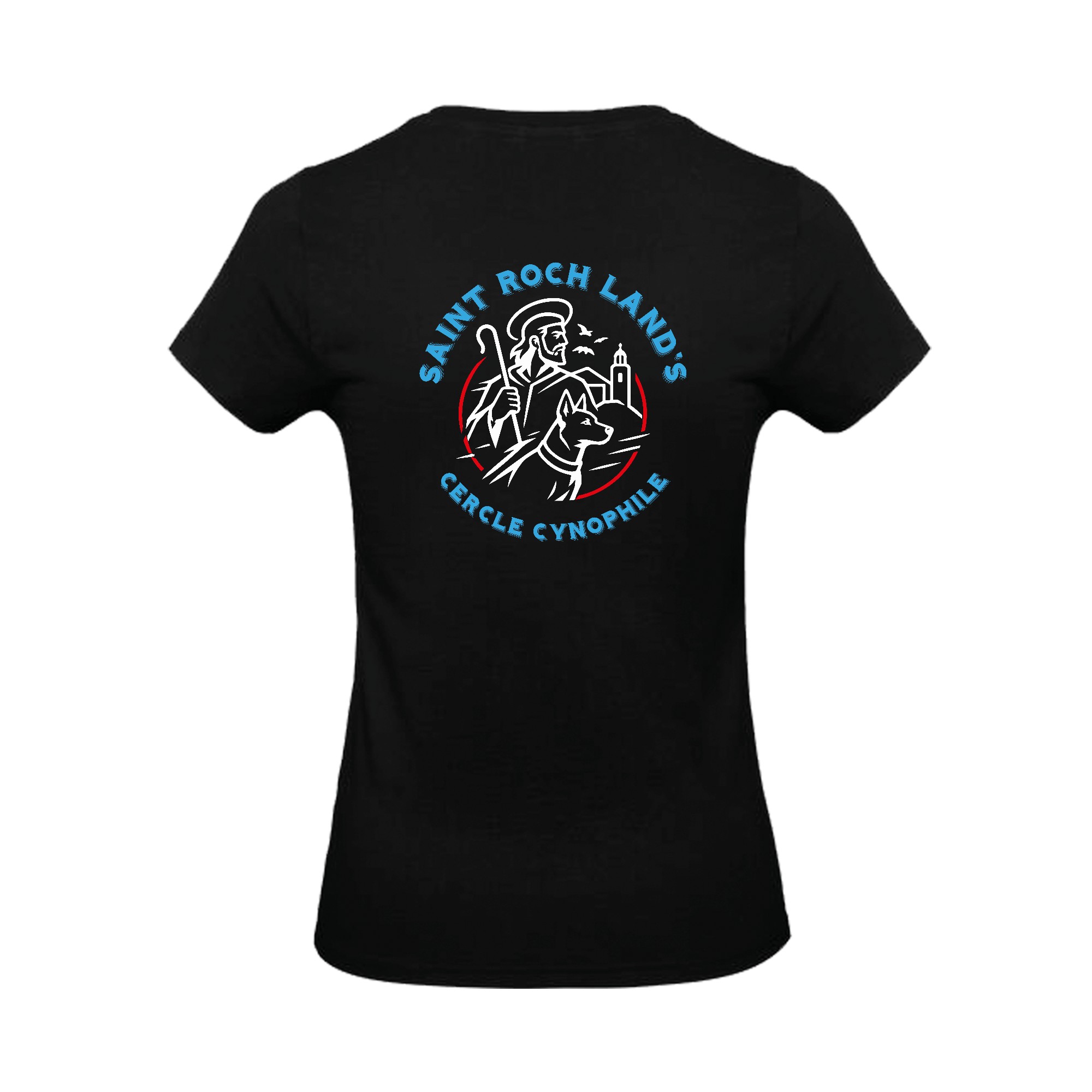 T-SHIRT (femme) - CERCLE CYNOPHILE ST ROCH LAND'S - Noir - BC04T – Image 3