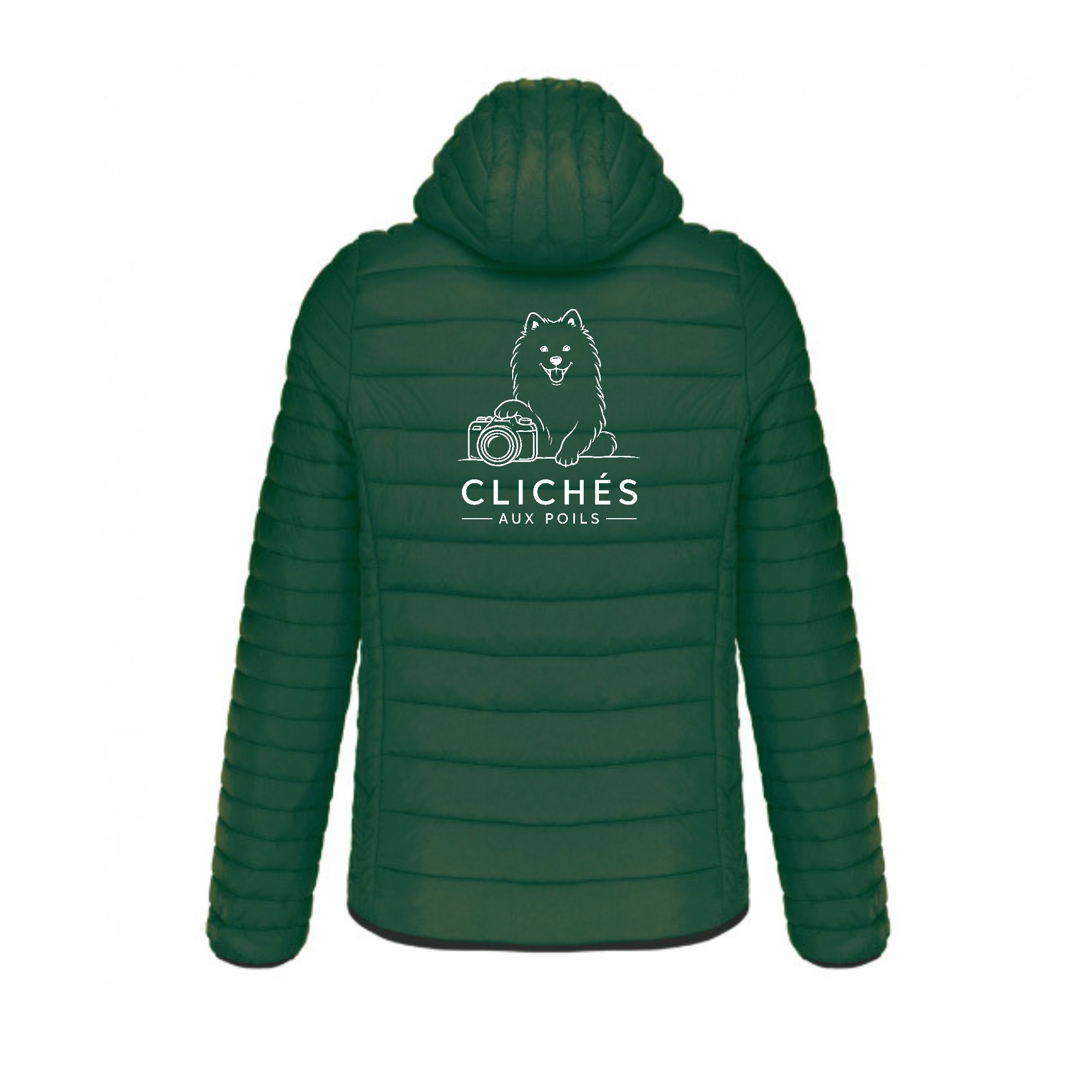 DOUDOUNE AVEC MANCHES ET CAPUCHE (homme) - Clichés aux poils - Vert Foret - K6110 – Image 3