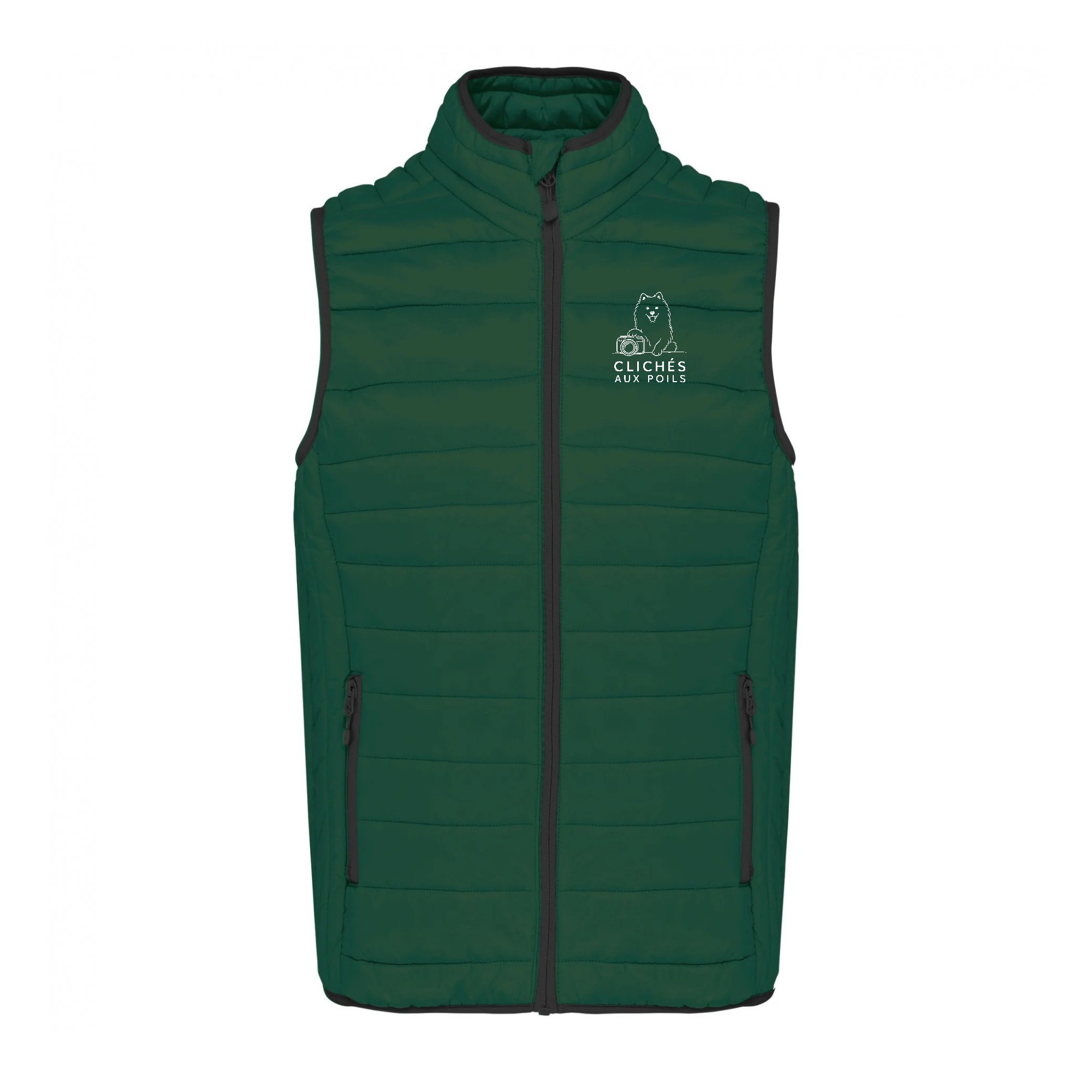 DOUDOUNE SANS MANCHES (femme) - Clichés aux poils - Vert Foret - K6114
